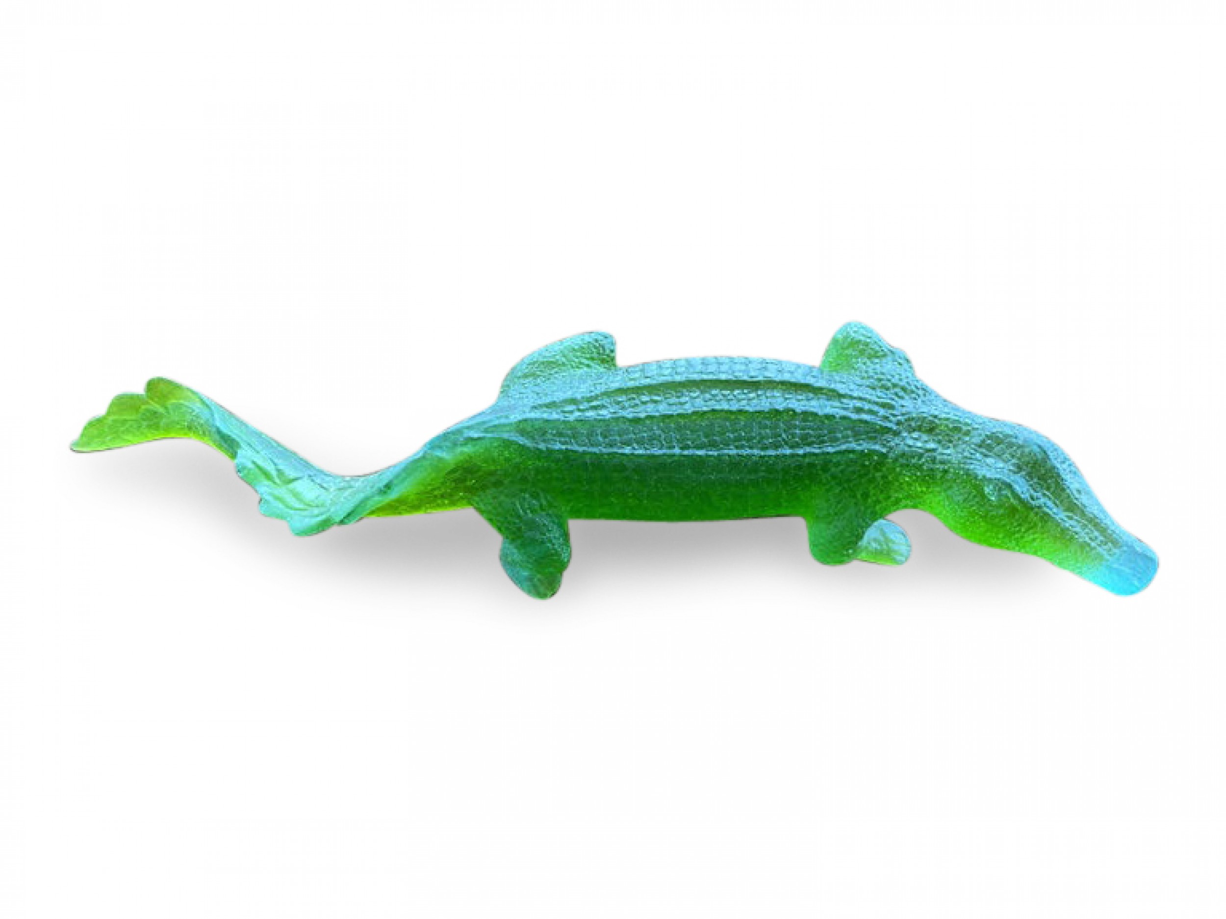 French art deco pate de verre alligator sculpture daum france