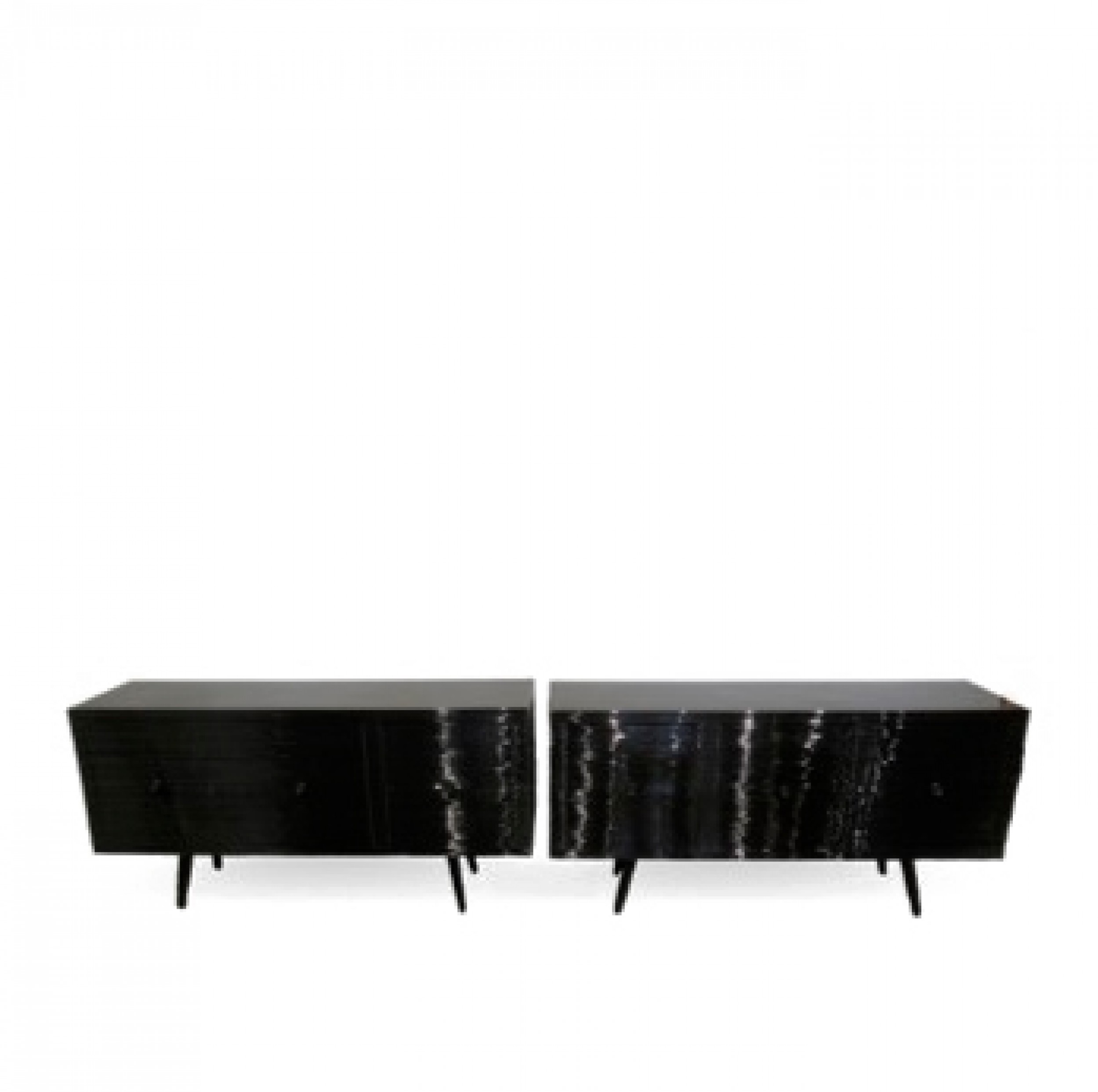 Pair of black lacquered sideboards osvaldo borsani 1950s