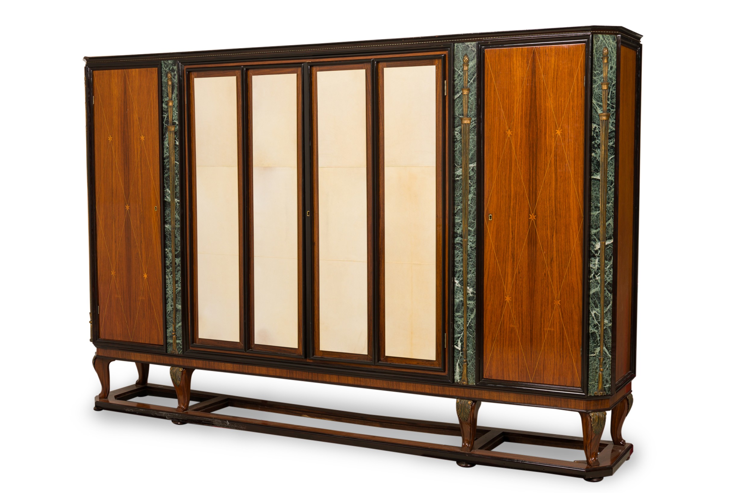 Mid century italian modern palisander marble bookcase attributed to paolo buffa