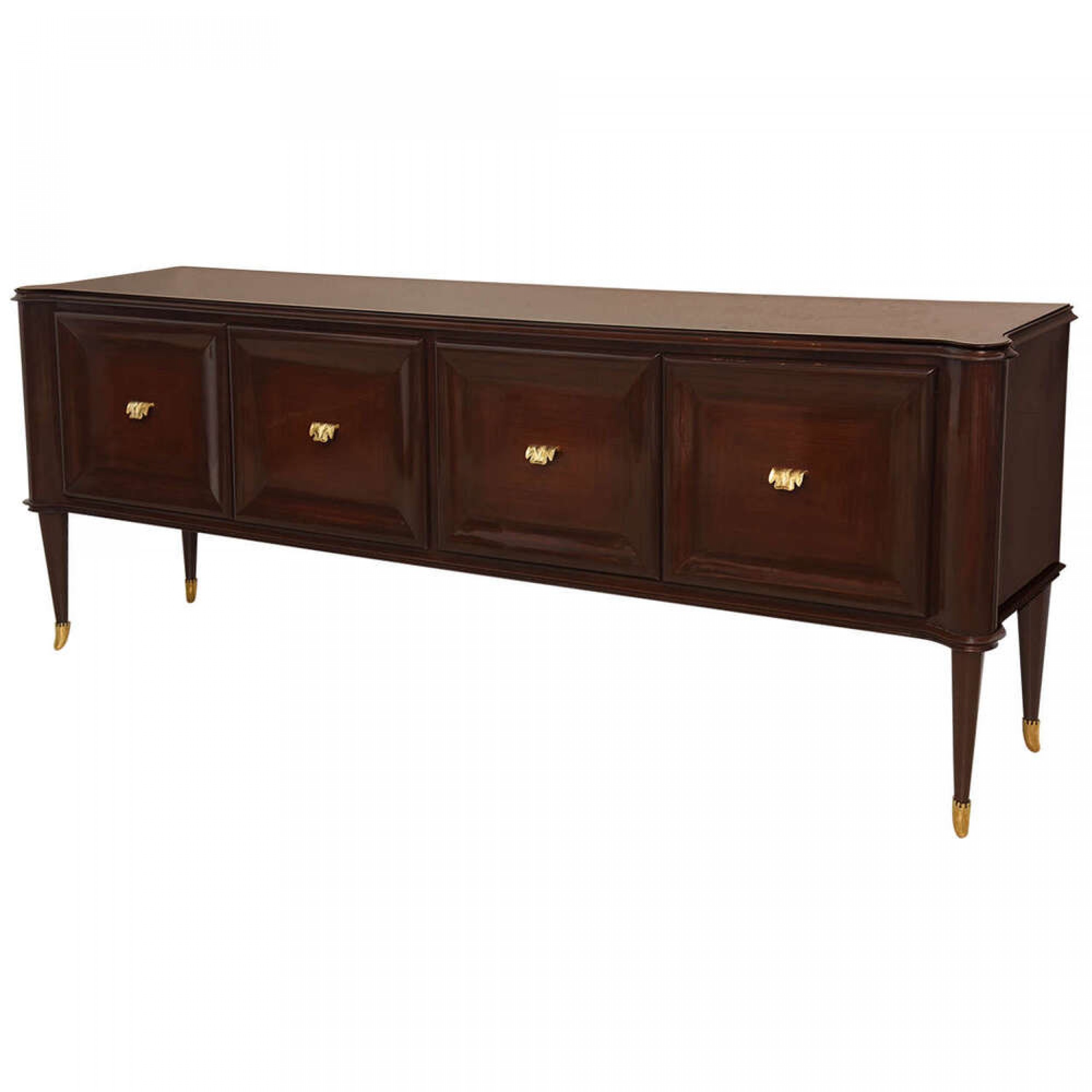 Fine italian modern palisander mahogany and brass sideboard paolo buffa