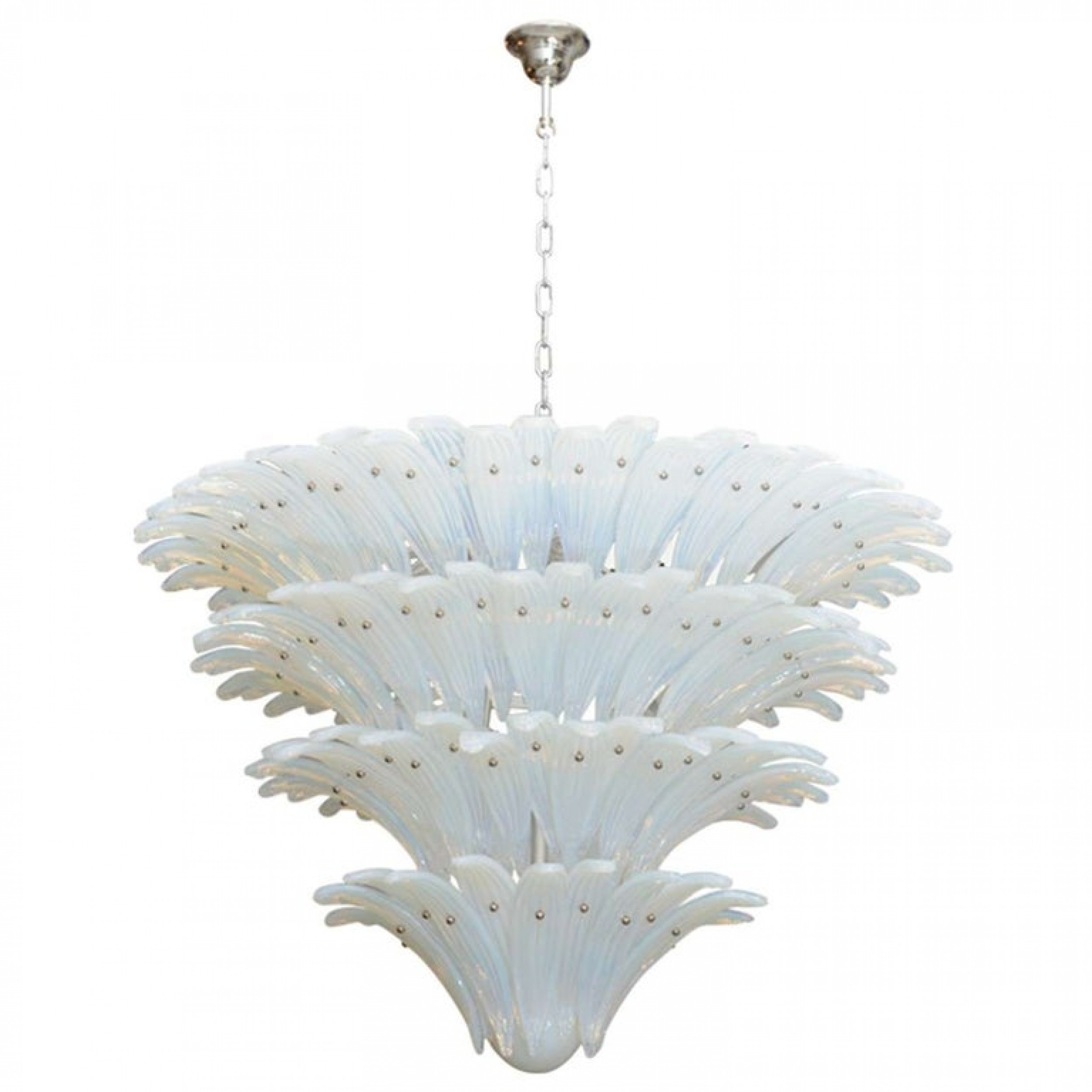 Monumental sabino opalescent glass chandelier
