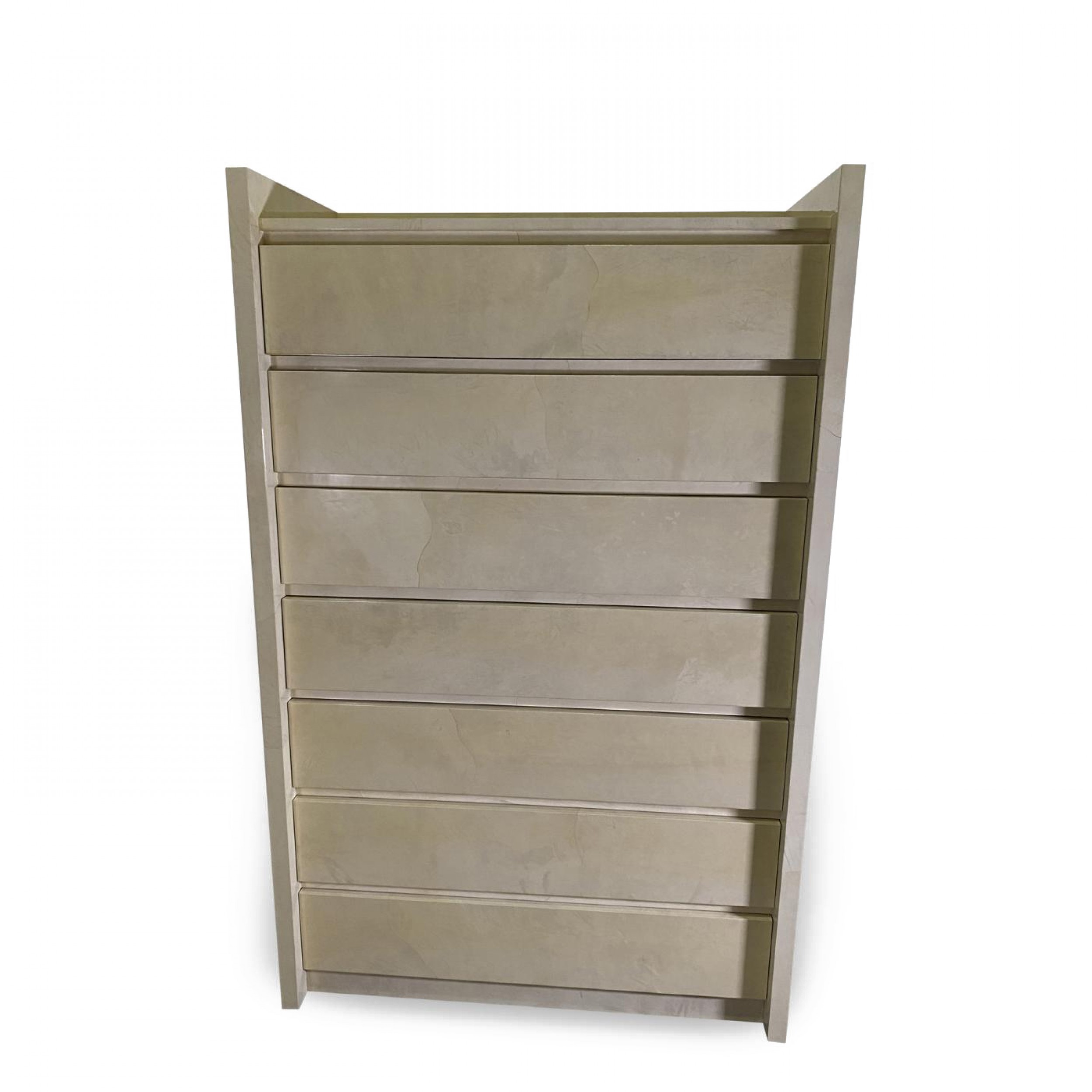 Rare american modern goatskin highboy semanier karl springer