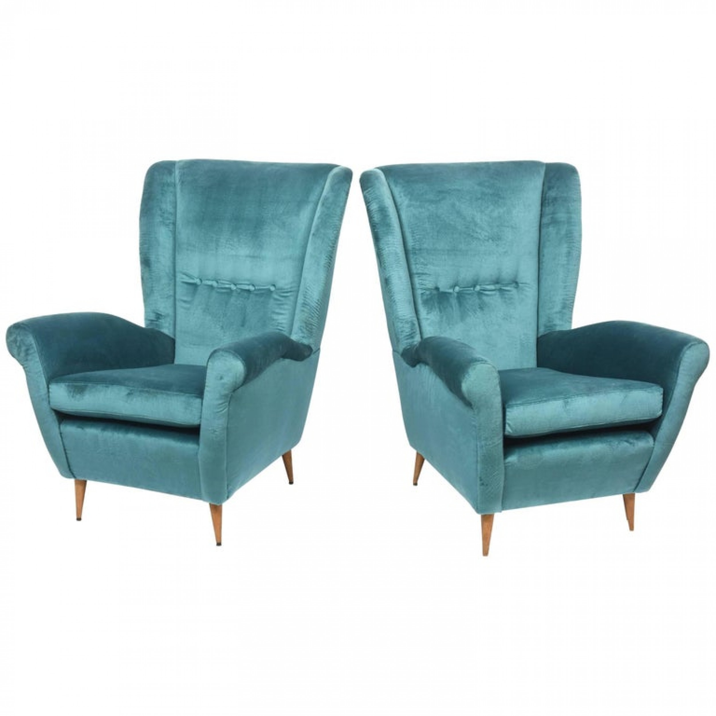 Pair of gio ponti armchairs model 512 italy