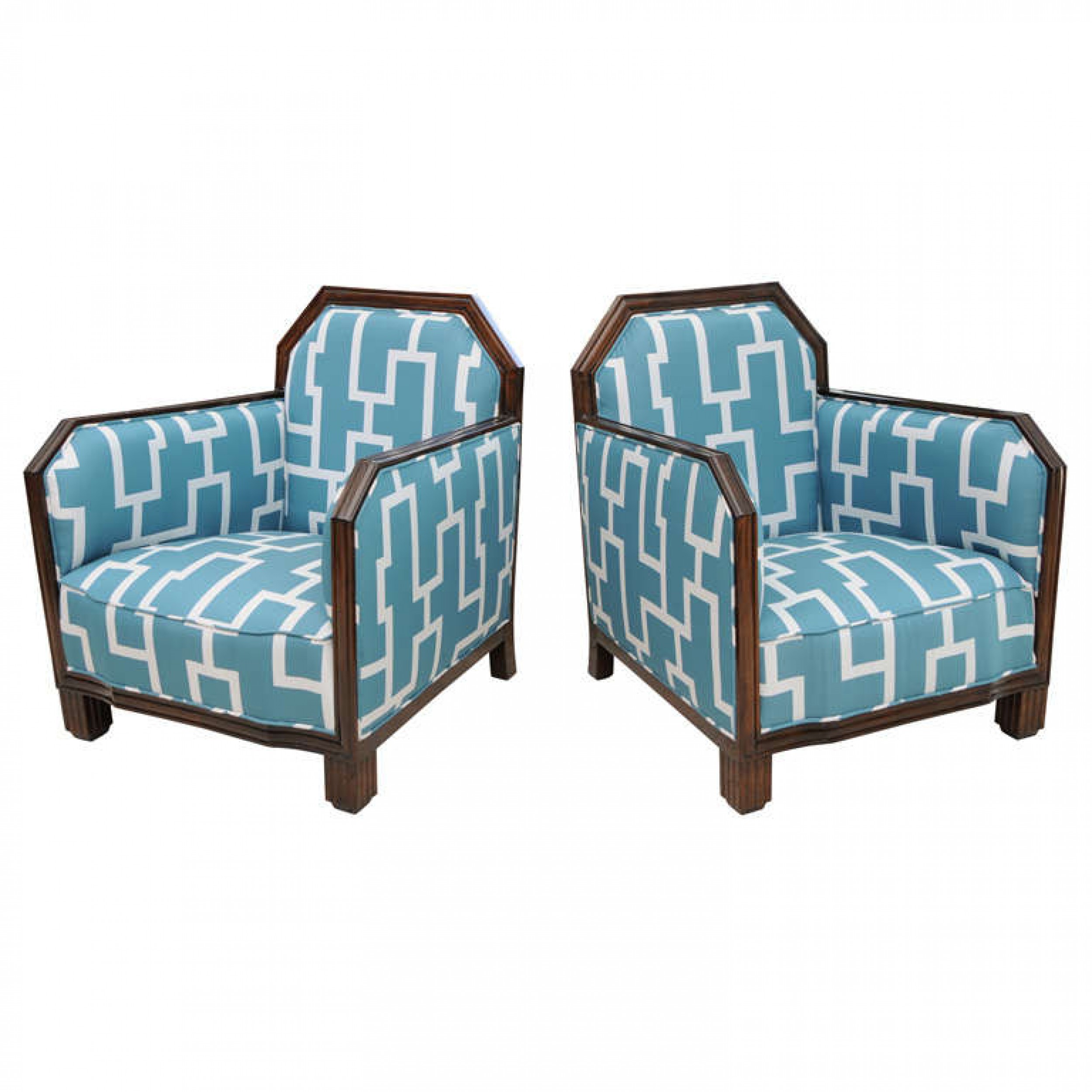 Fine pair of rosewood art deco club chairs france paul follot