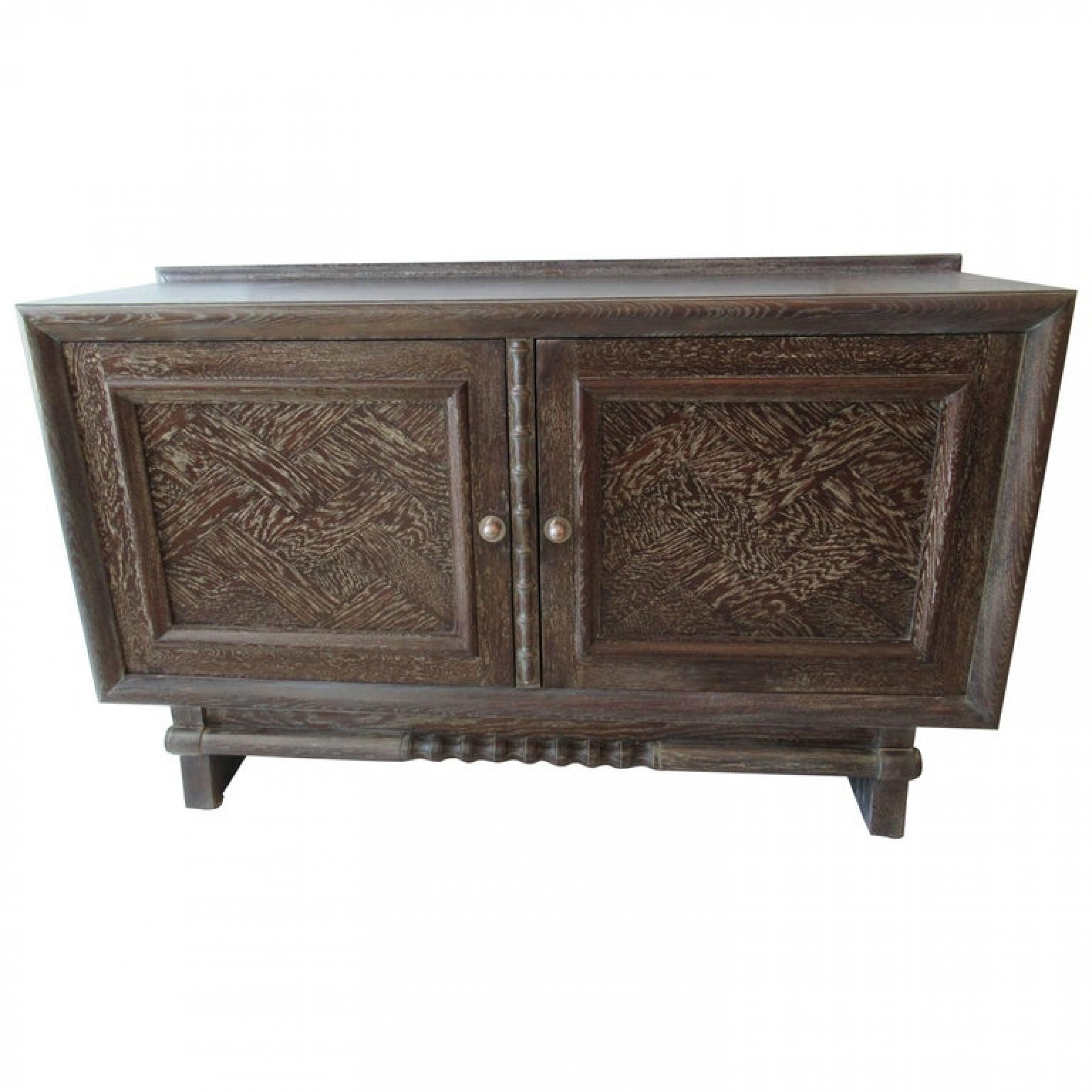 French modern cerused oak two door credenza jean charles moreux