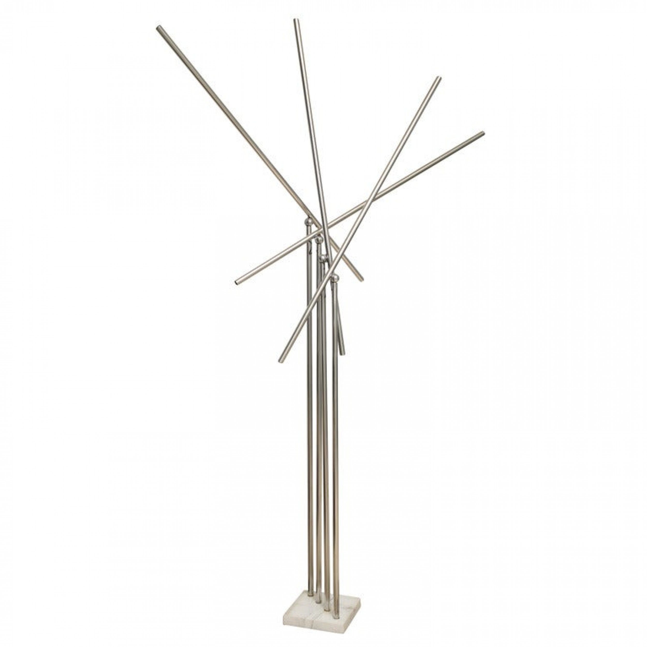Monumental arredoluce polished chrome marble kinetic floor lamp