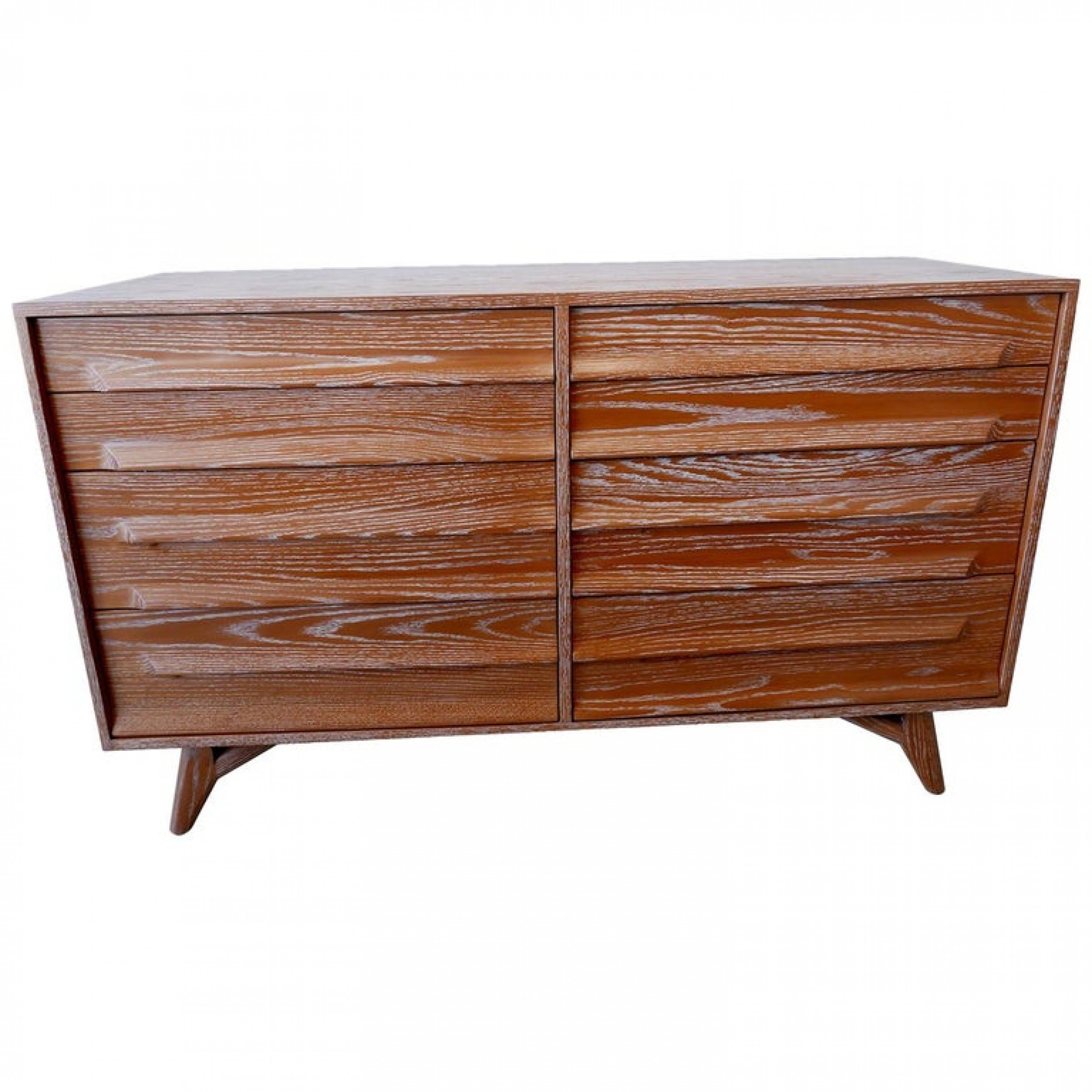 American modern cerused oak ten drawer chest 1950s