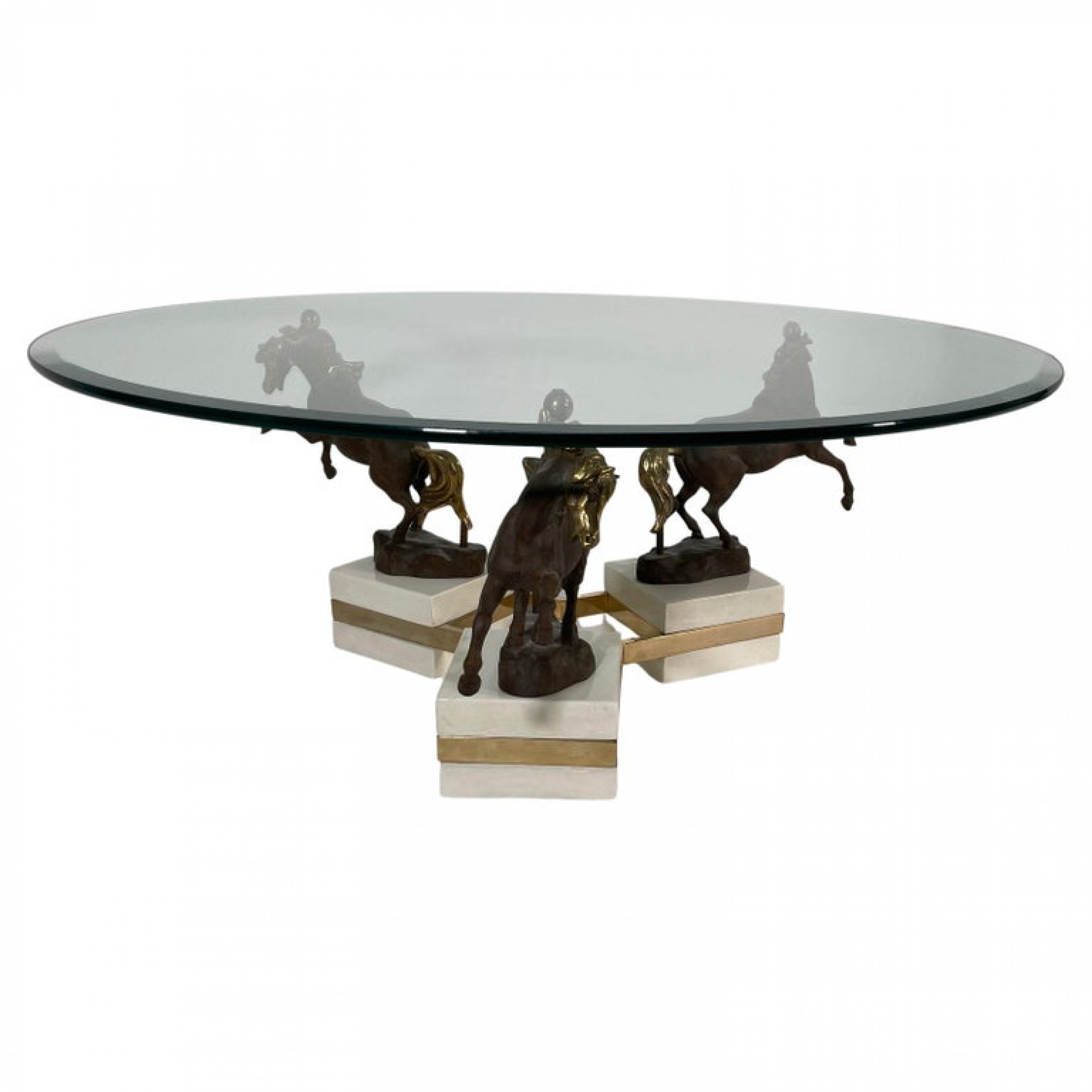 French modern bronze patinated bronze glass low table maison charles