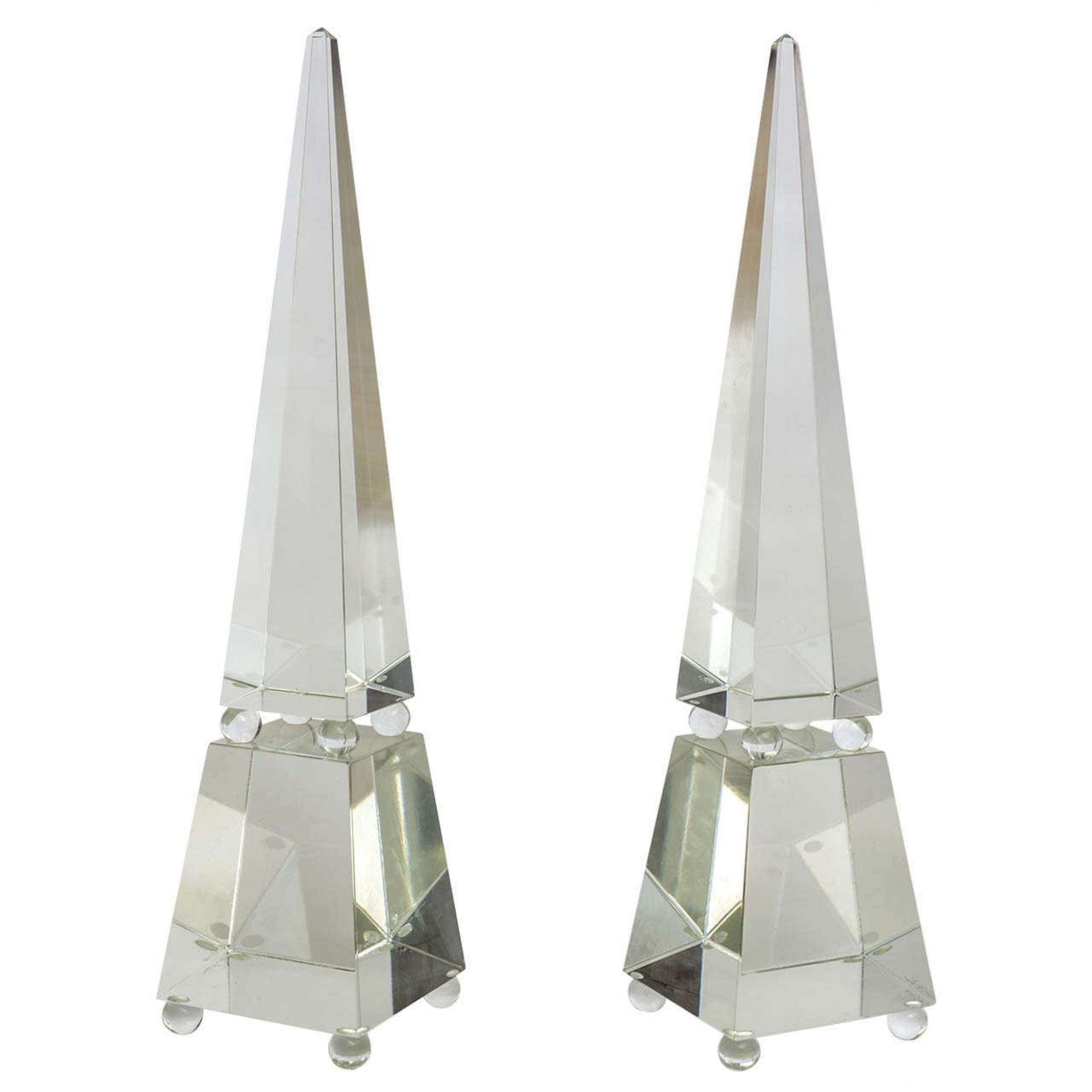 Fine pair of monumental murano glass obelisks by alberto dona