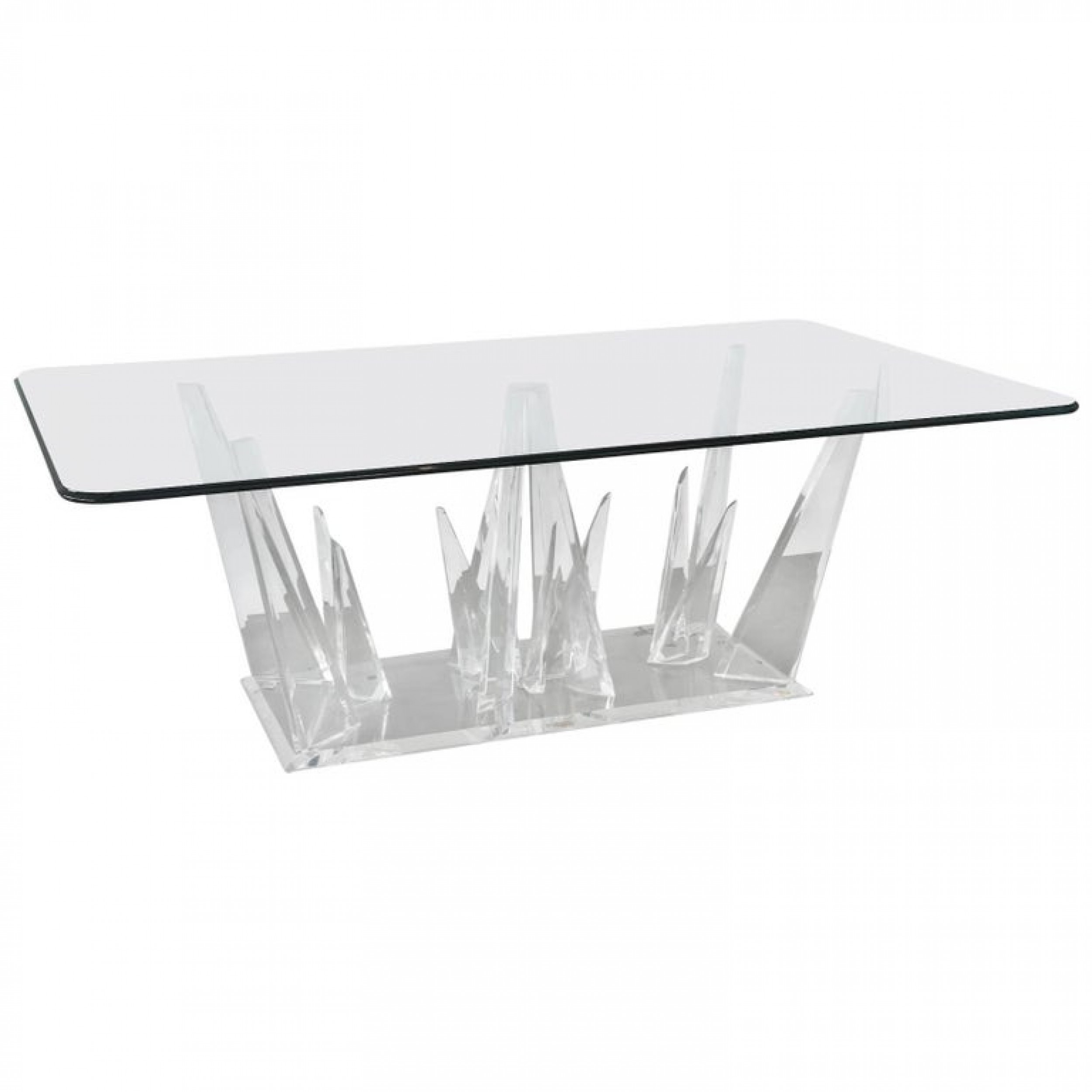 American modern lucite and glass dining or center table charles hollis jones