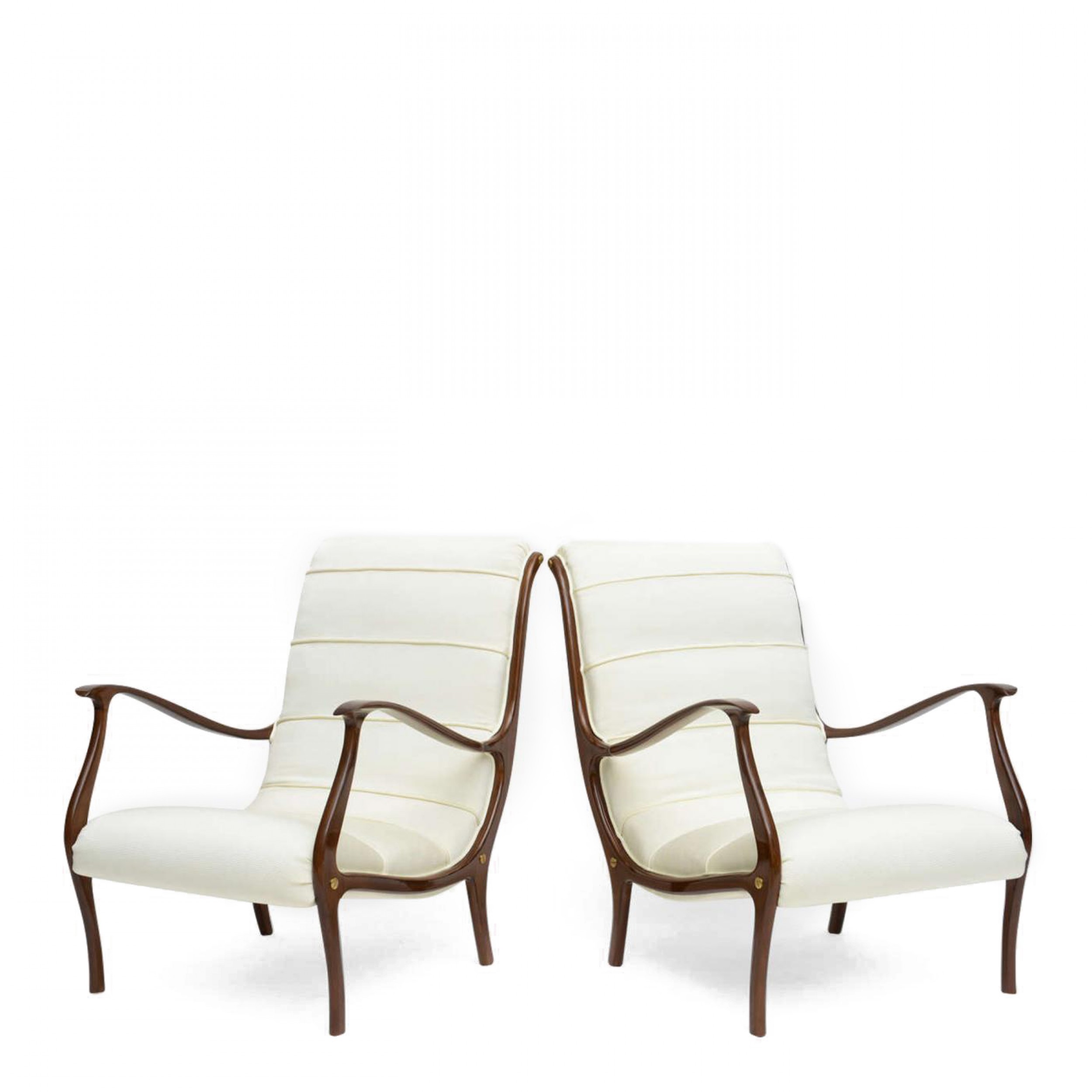Pair italian modern lounge chairs ezio longhi