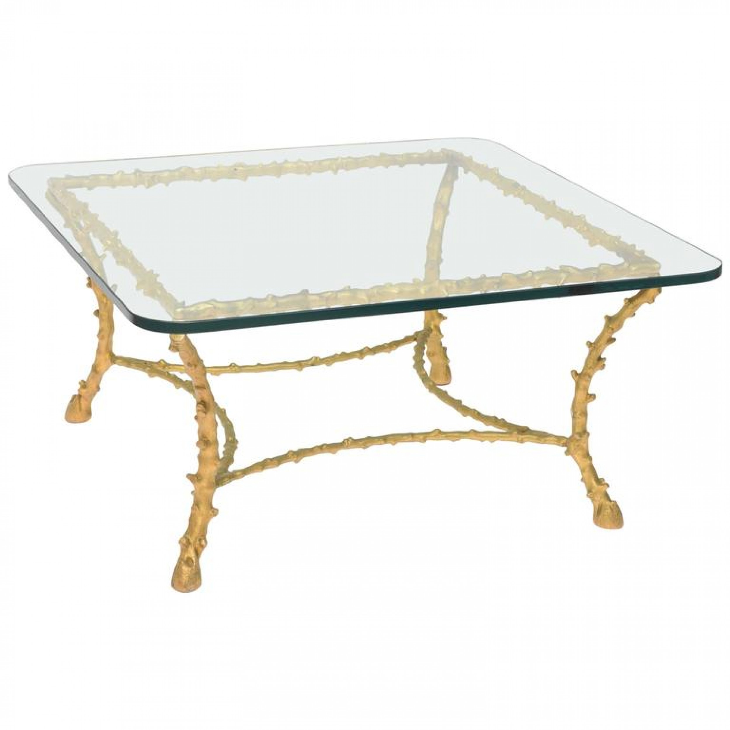 French mid century modern gilt bronze low table attributed to maison baguès