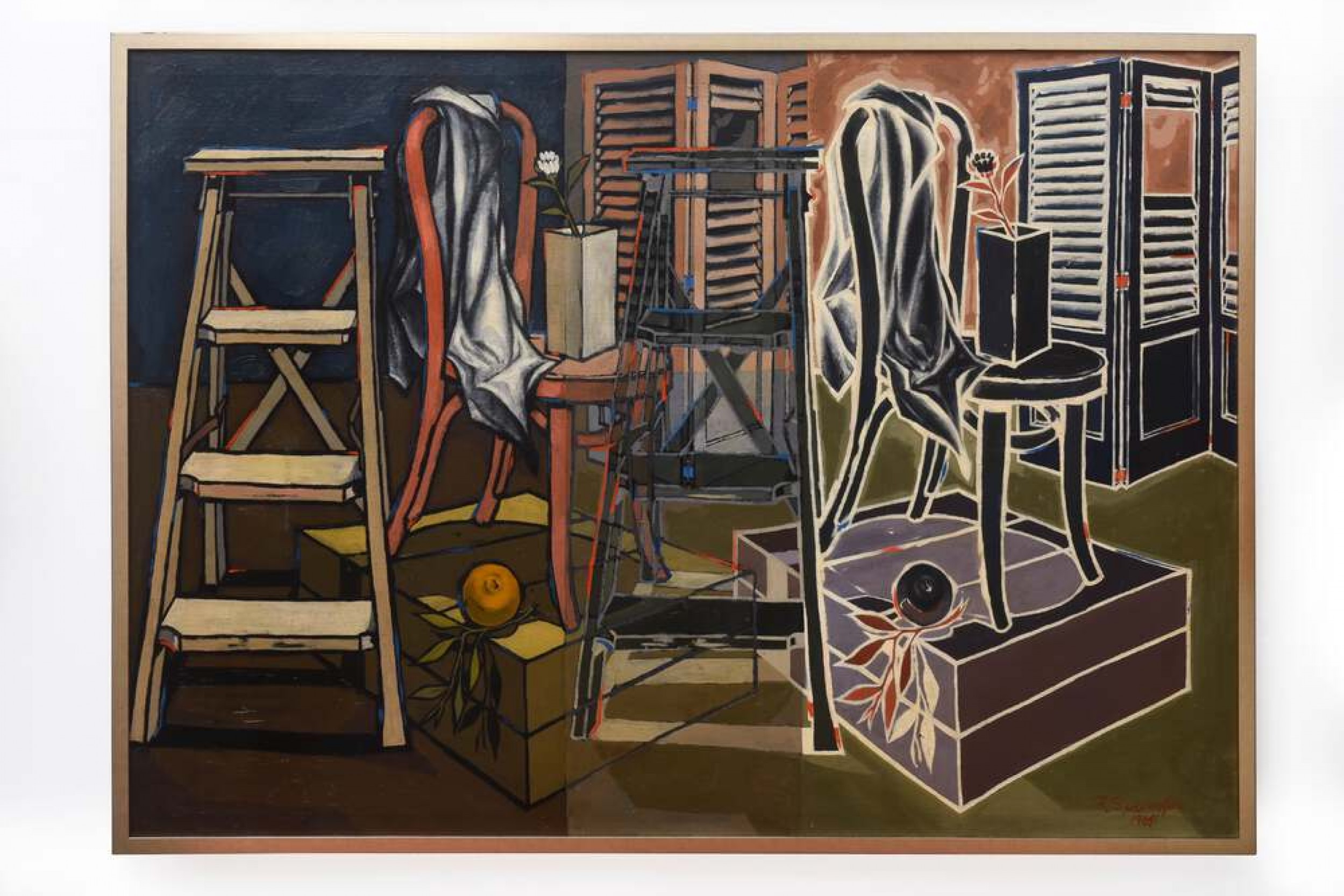 American 20th century surrealist oil on canvas robert springfels 1964