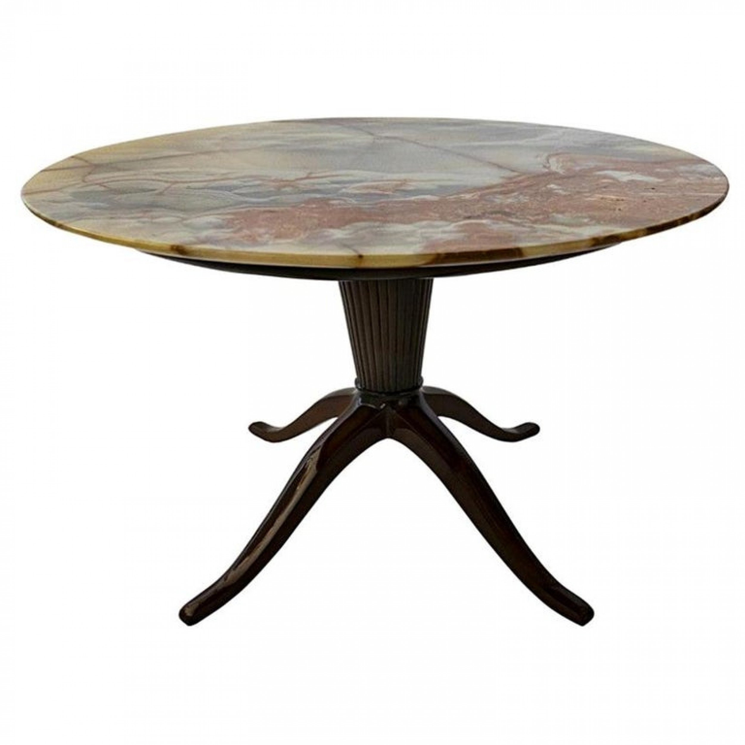 Italian modern mahogany and onyx top occasional table paolo buffa