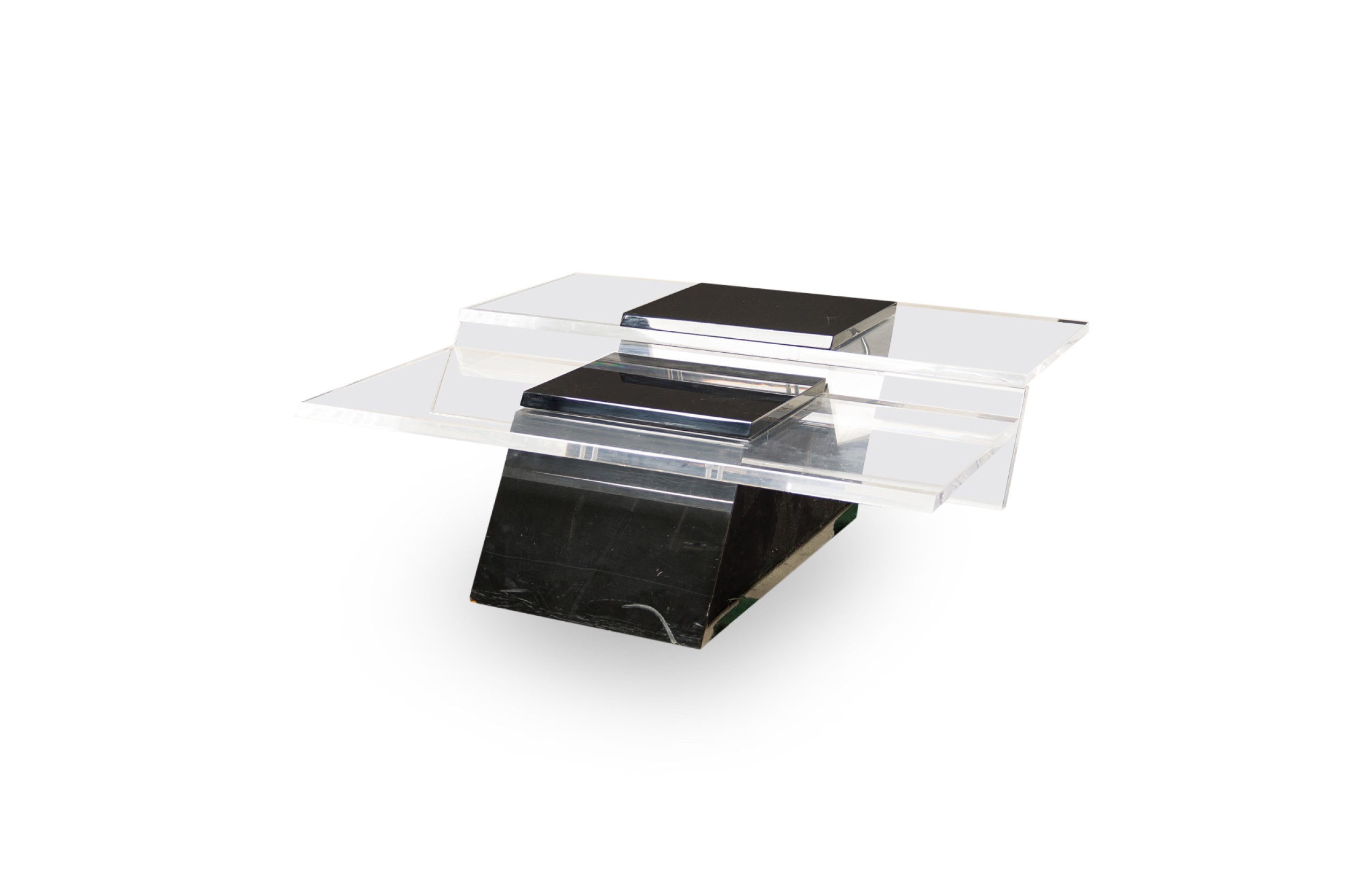 Italian modern lucite and lacquer coffee table saporiti
