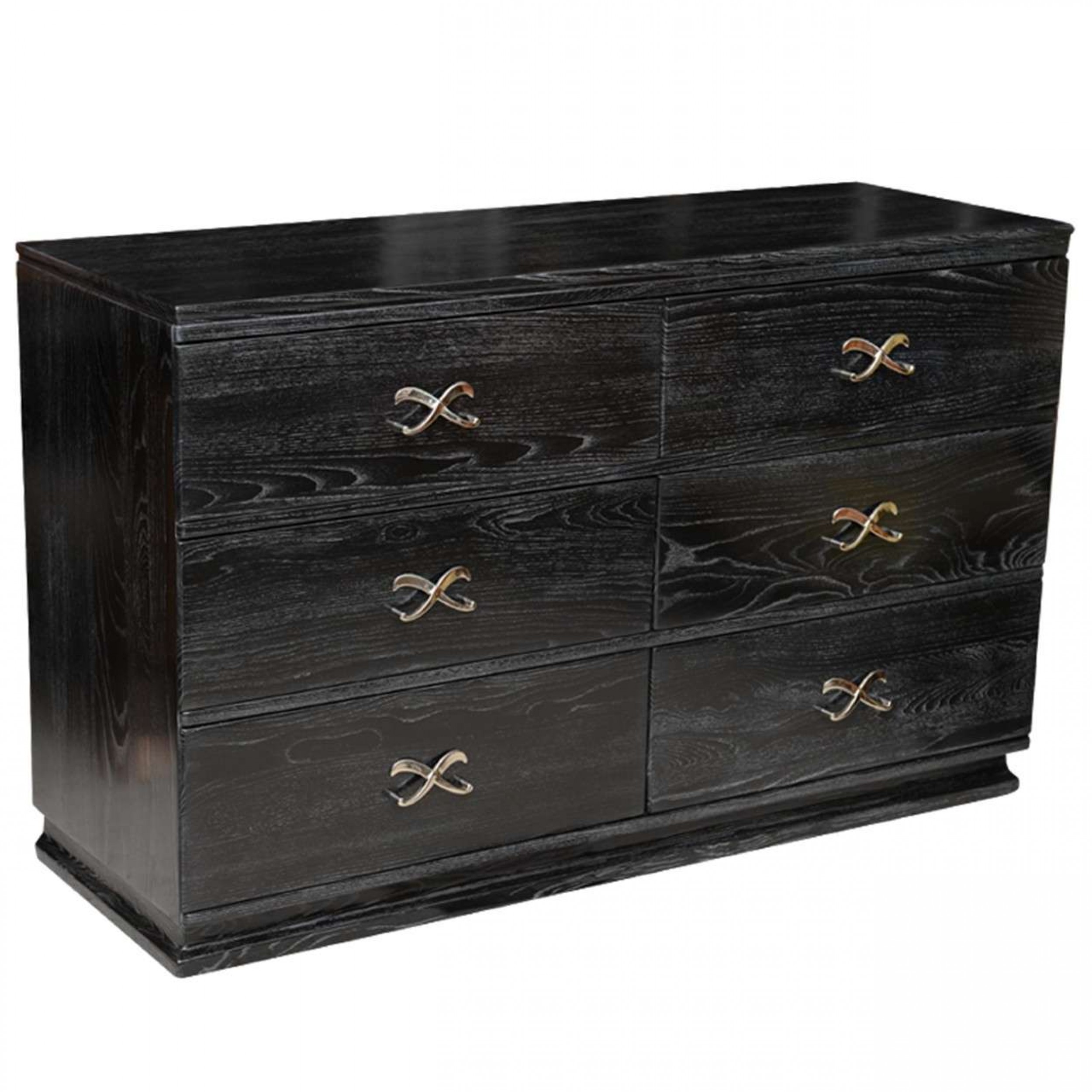 Cerused and ebonized six drawer chest by lorin jackson for grosfield house