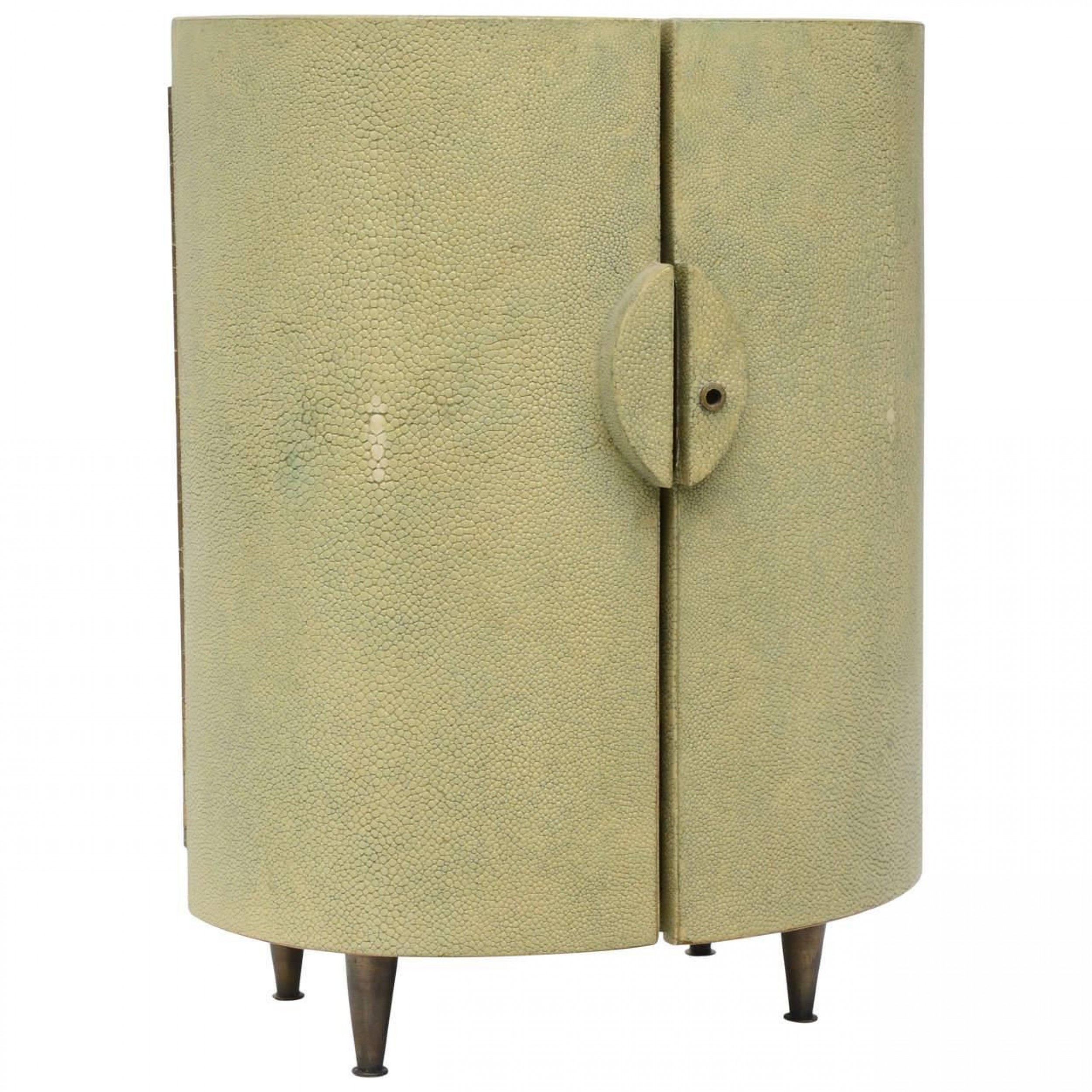 R y augousti shagreen covered jewelry cabinet
