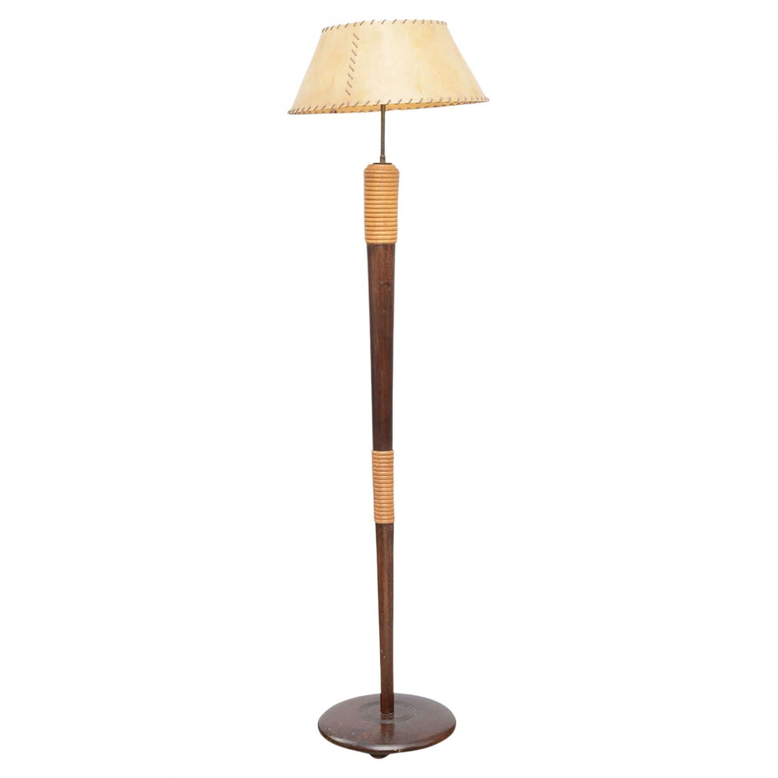 Italian modern parchment shade floor lamp borsani 1960s