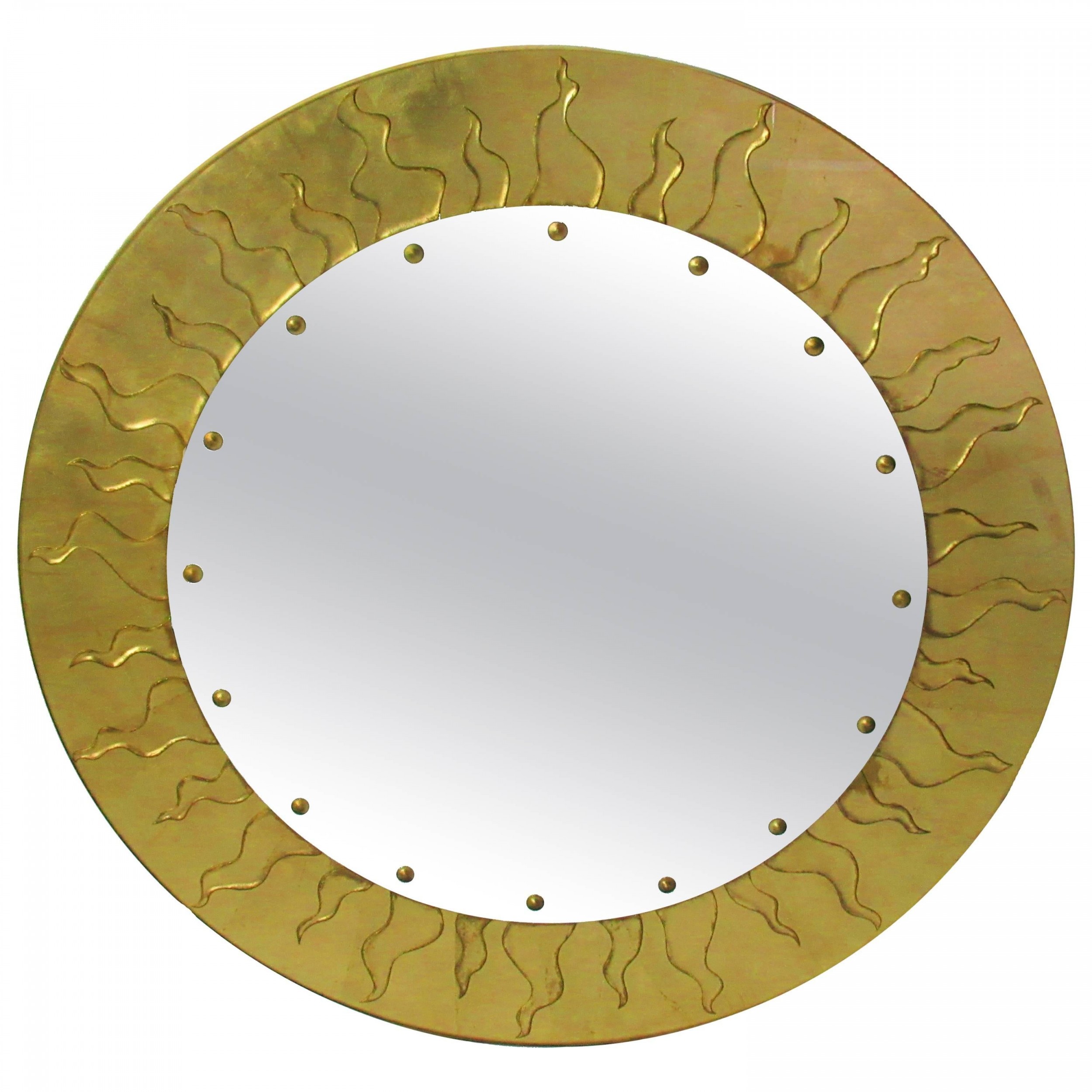 American modern circular églomisé mirror david marshall