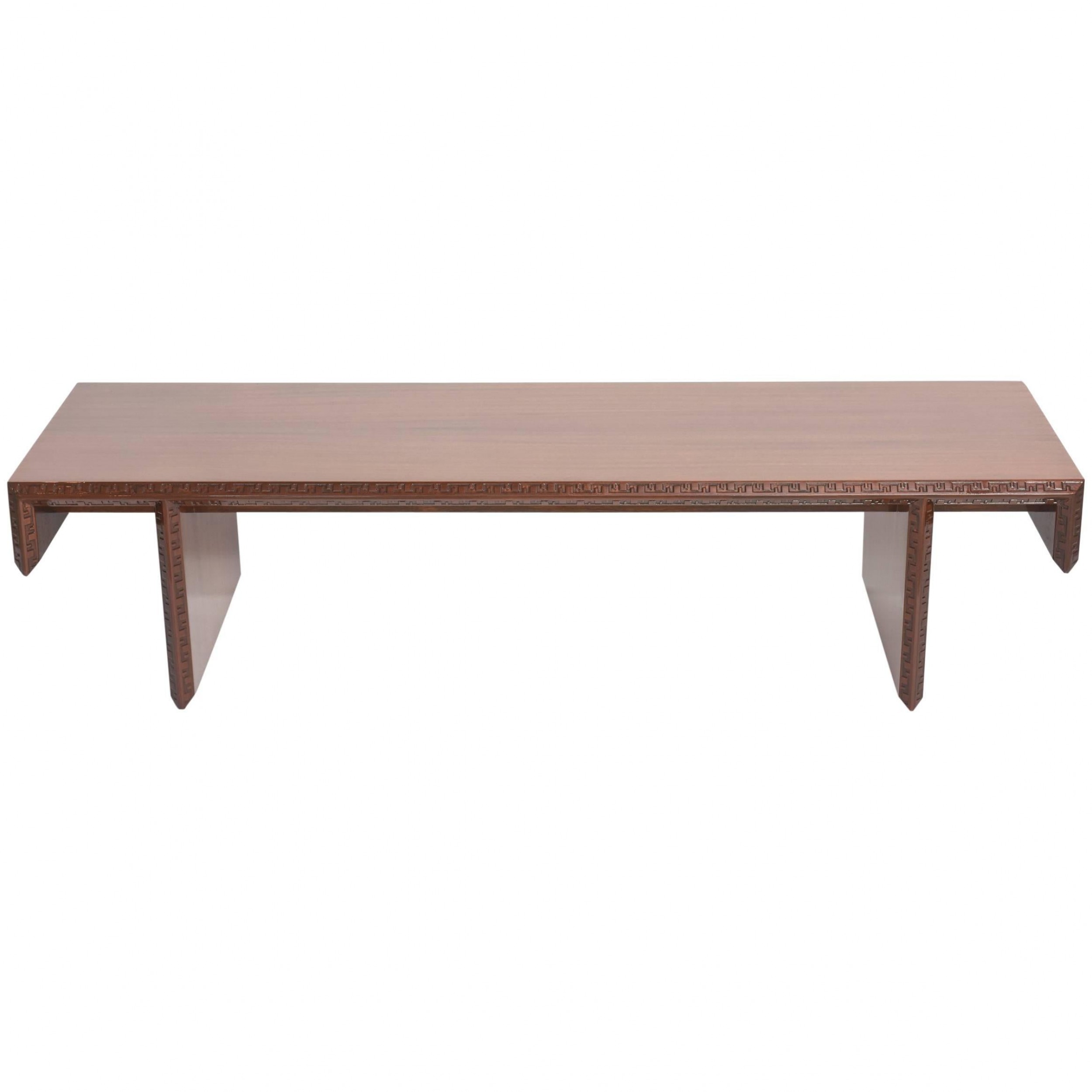 American modern mahogany taliesin group low table or bench frank lloyd wright