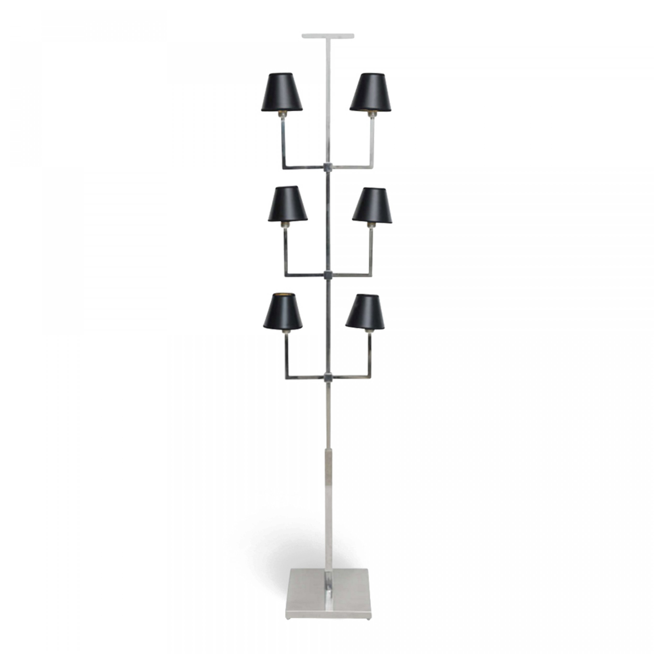 American modern chrome six light floor lamp tommi parzinger 1960s