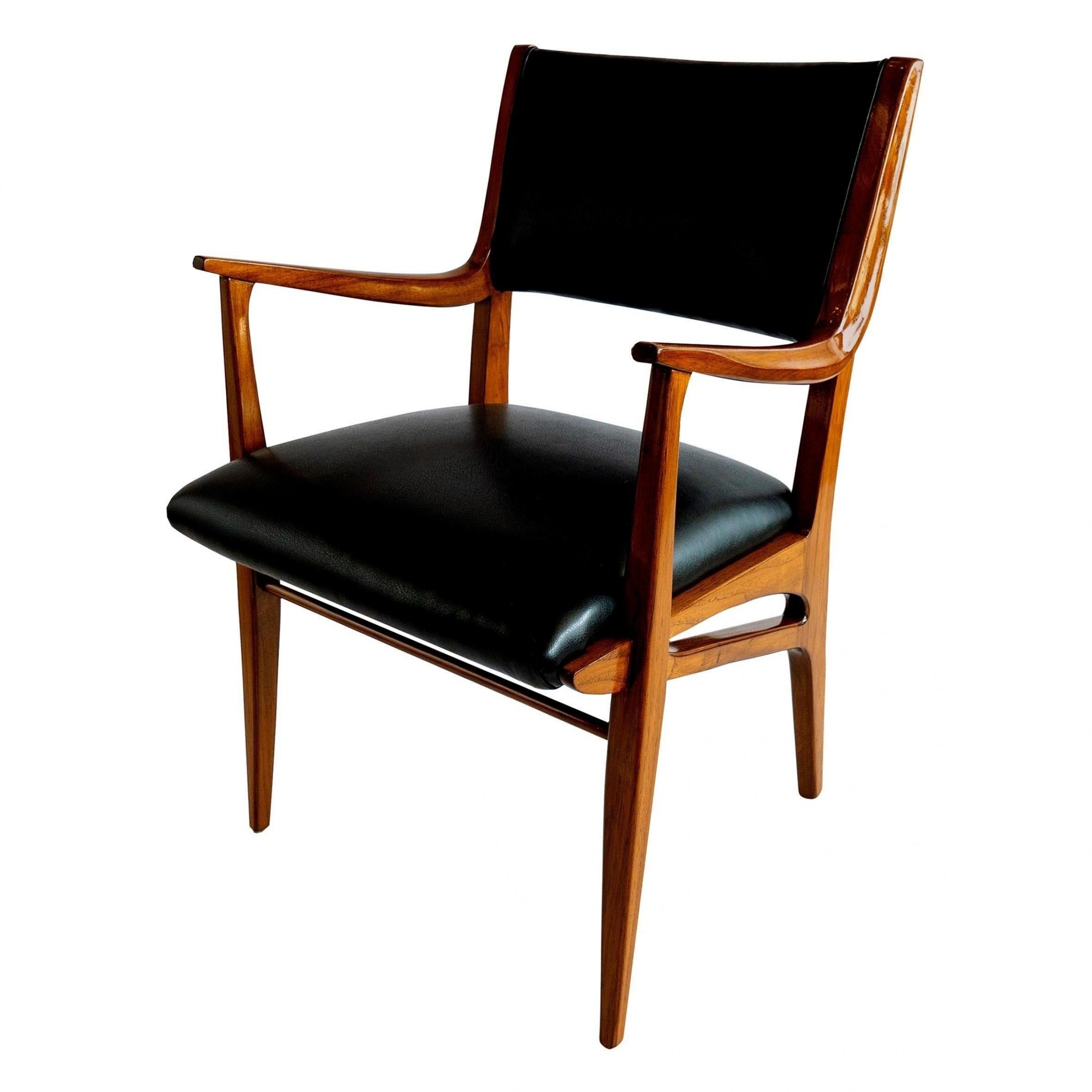 Italian modern walnut armchair attributed to franco campo and carlo graffi