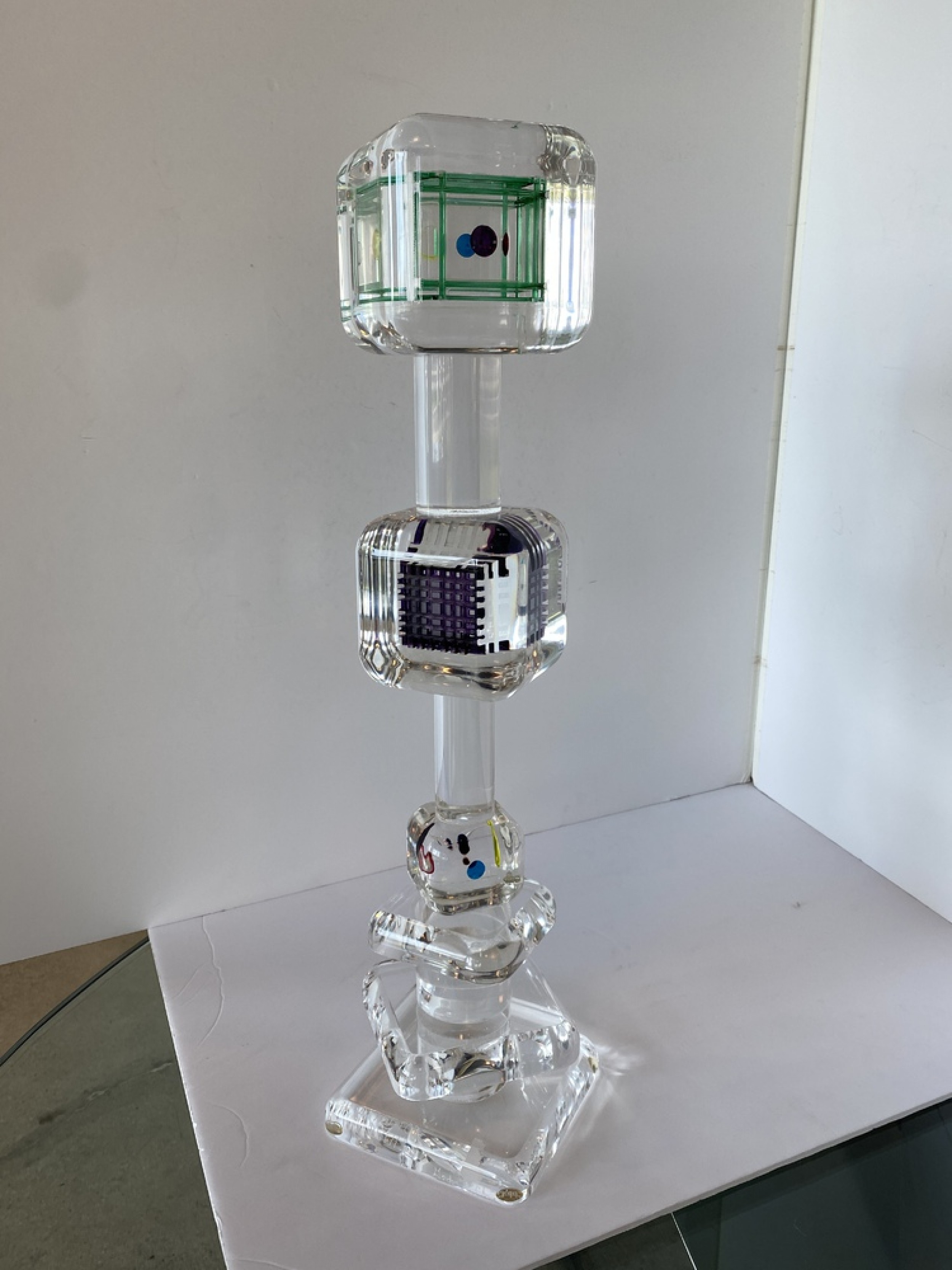 Modern lucite abstract sculpture xxx