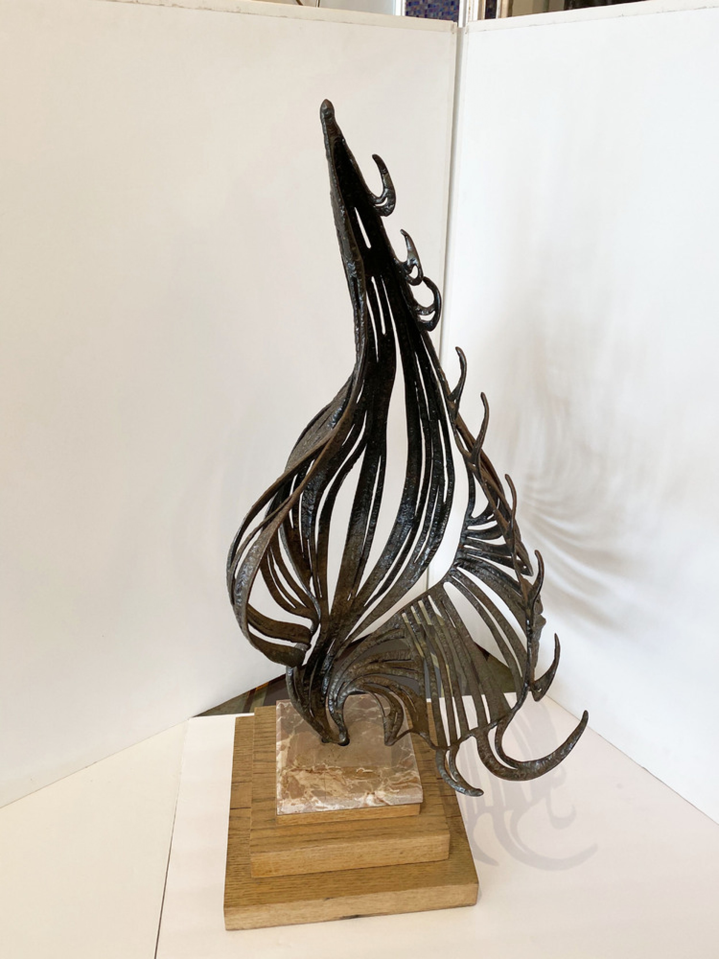 American modern brutalist iron sculpture 1970s80s