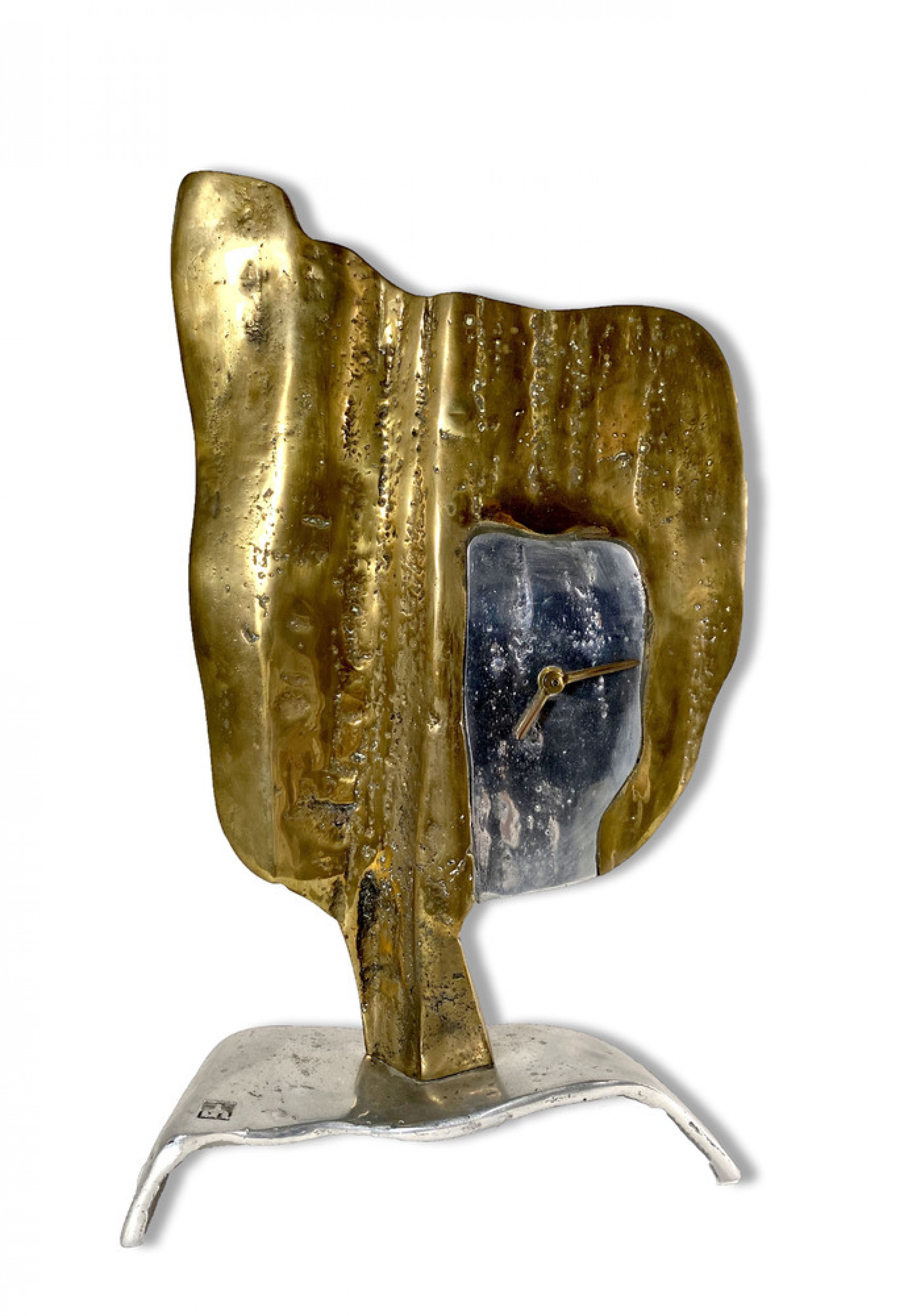 David marshall sculptural clock 1970s brutalist