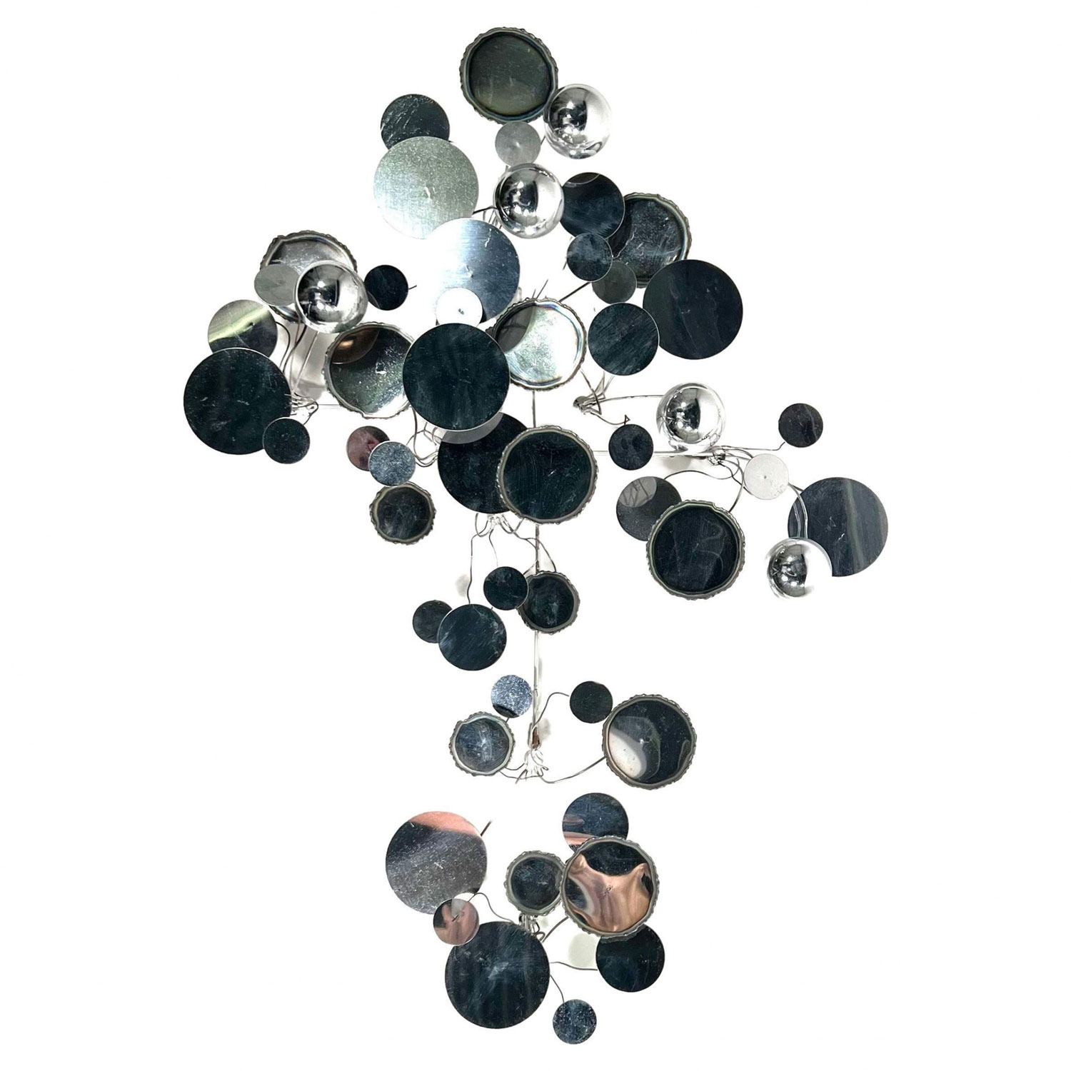 Original curtis jere chrome raindrop wall sculpture