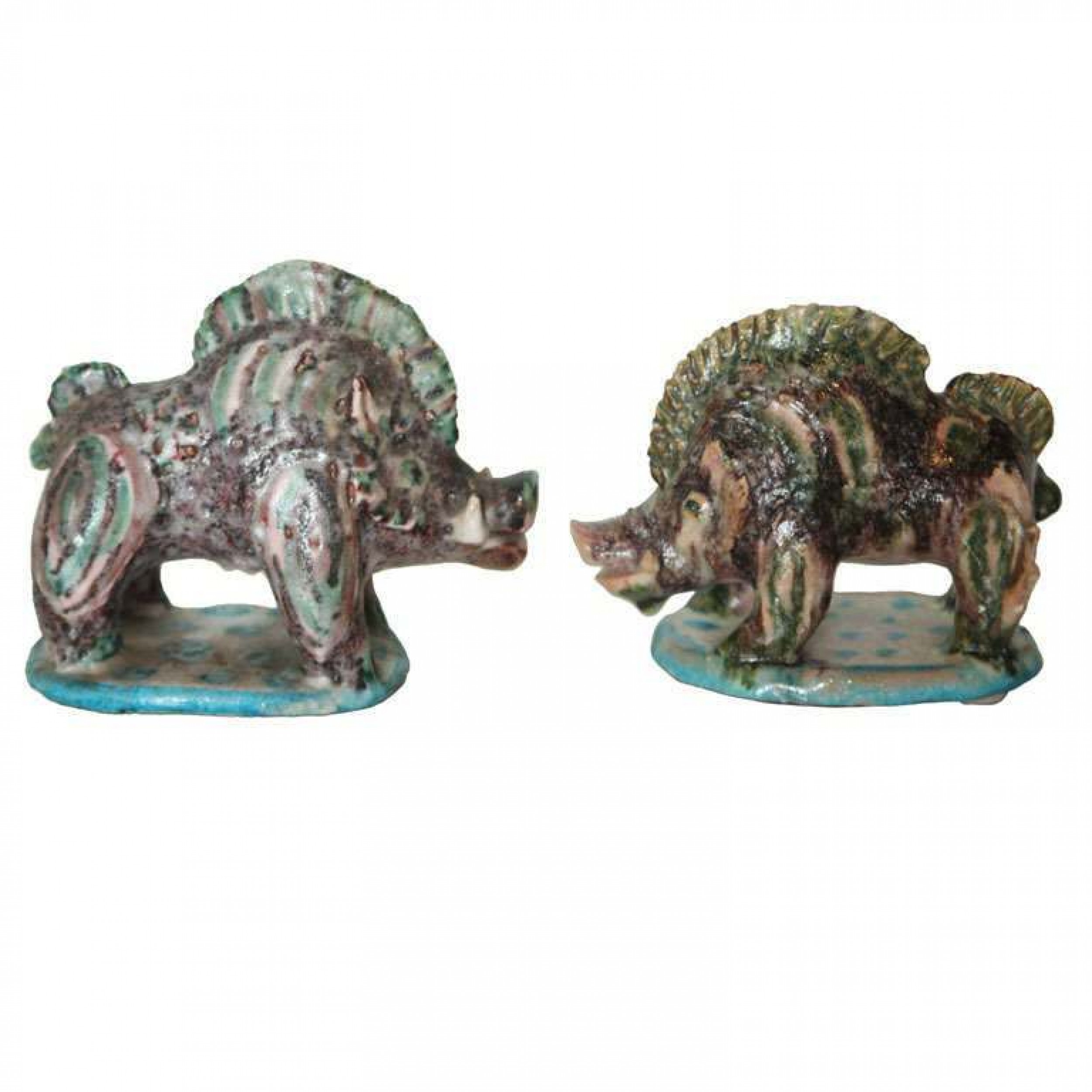 Pair of gambone ceramic boars
