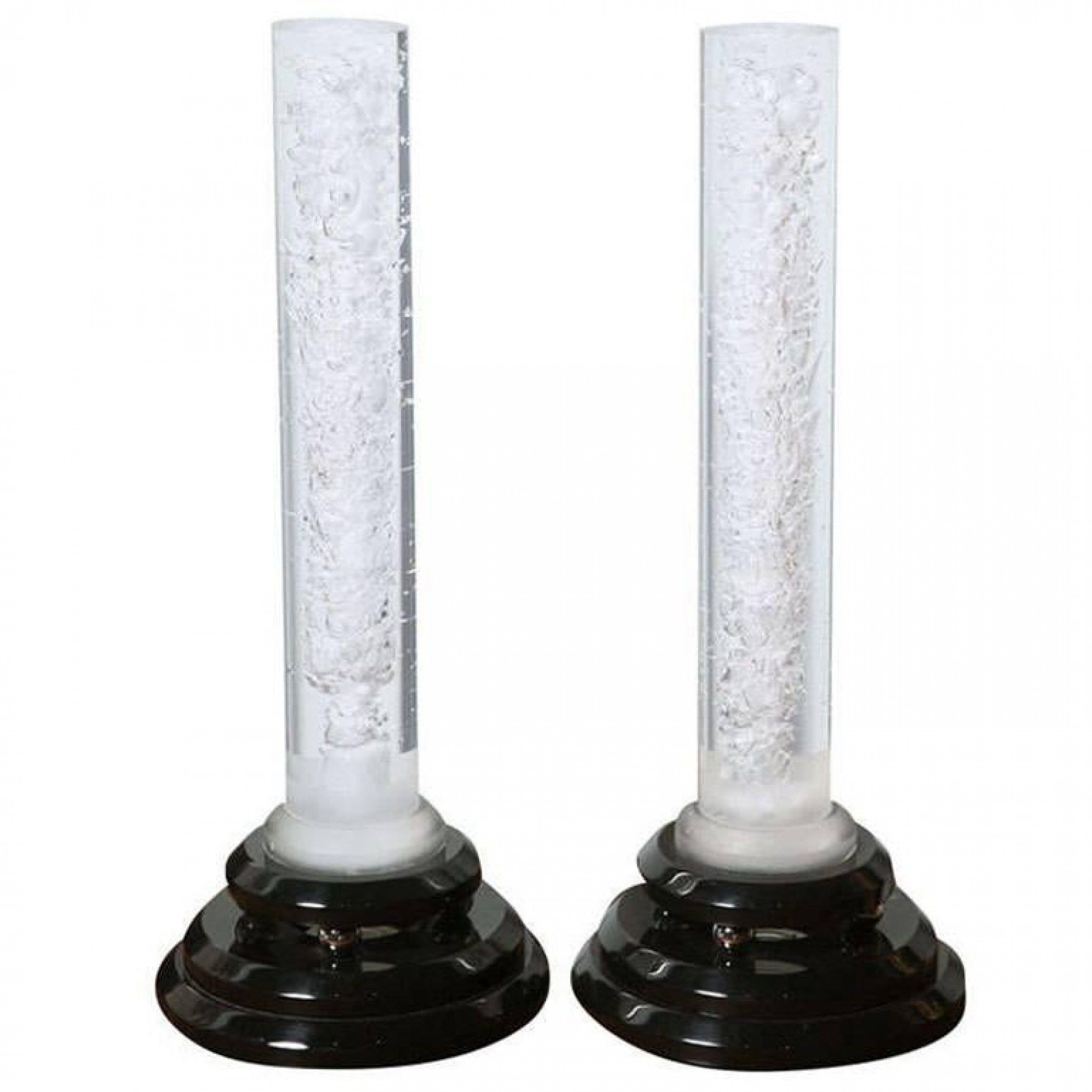 Pair of haziza lucite bubble lamps
