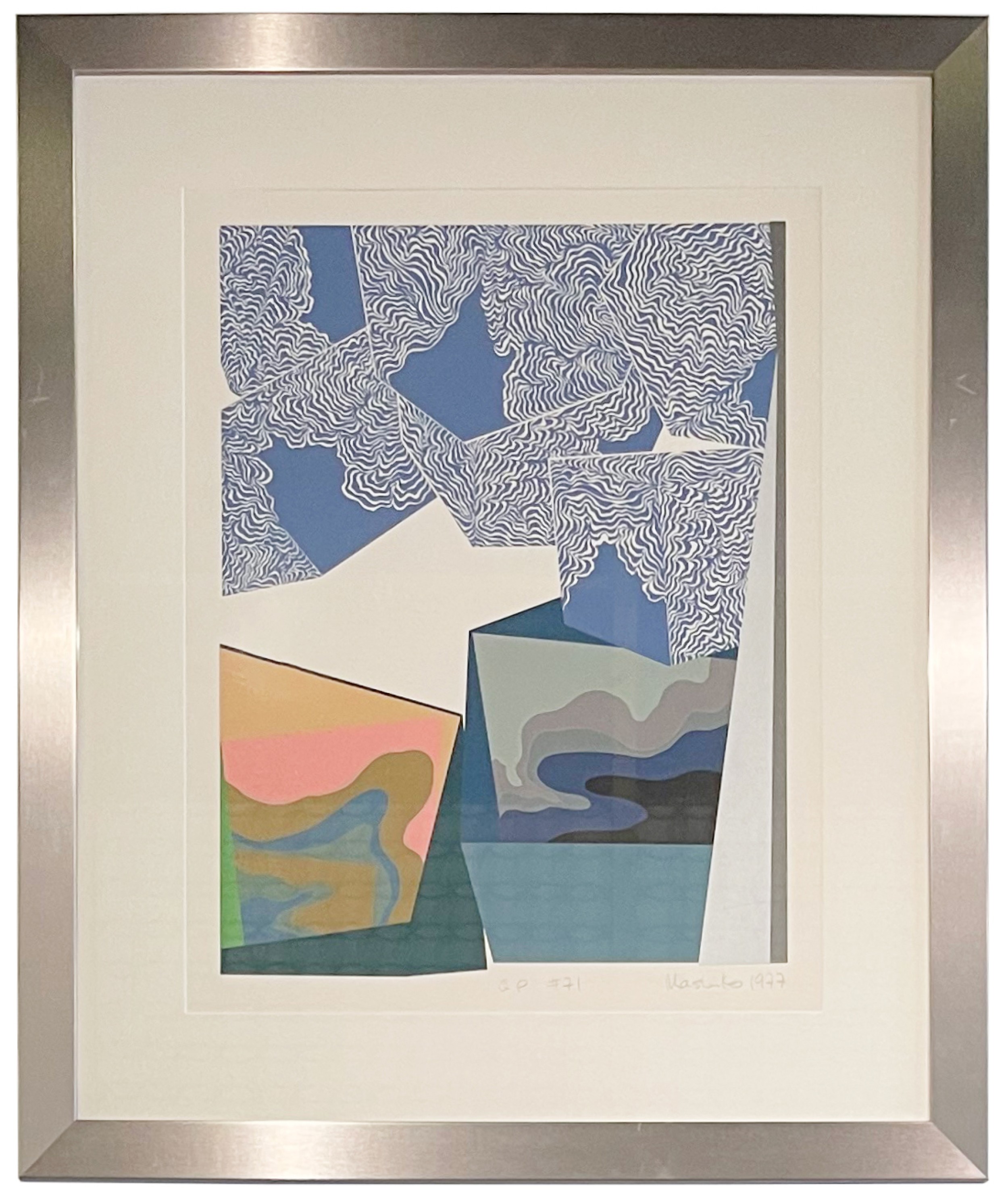 Japanese abstract expressionist serigraph signed numbered mashiko c