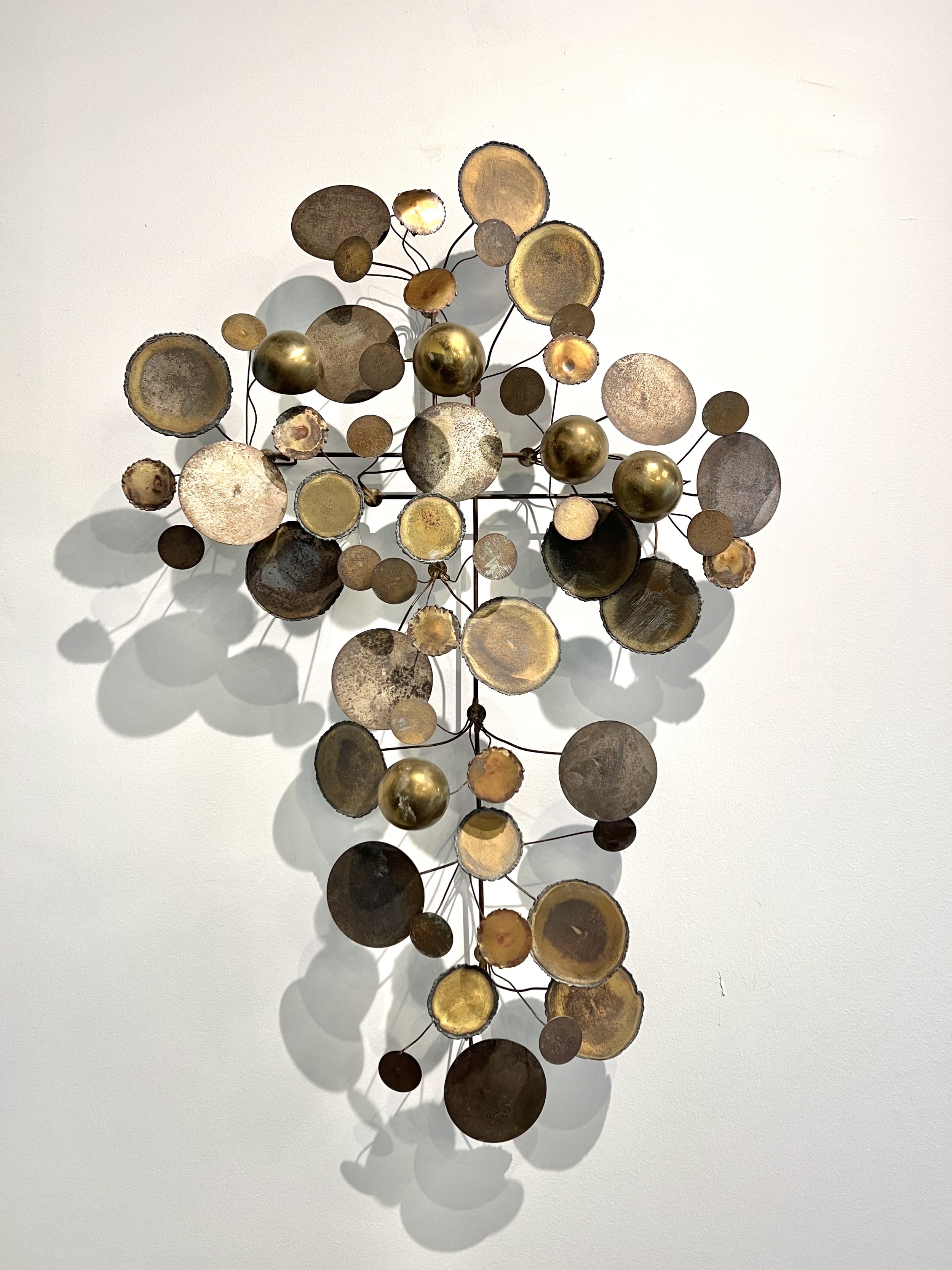 American modern mixed metal wall sculpture curtis jere
