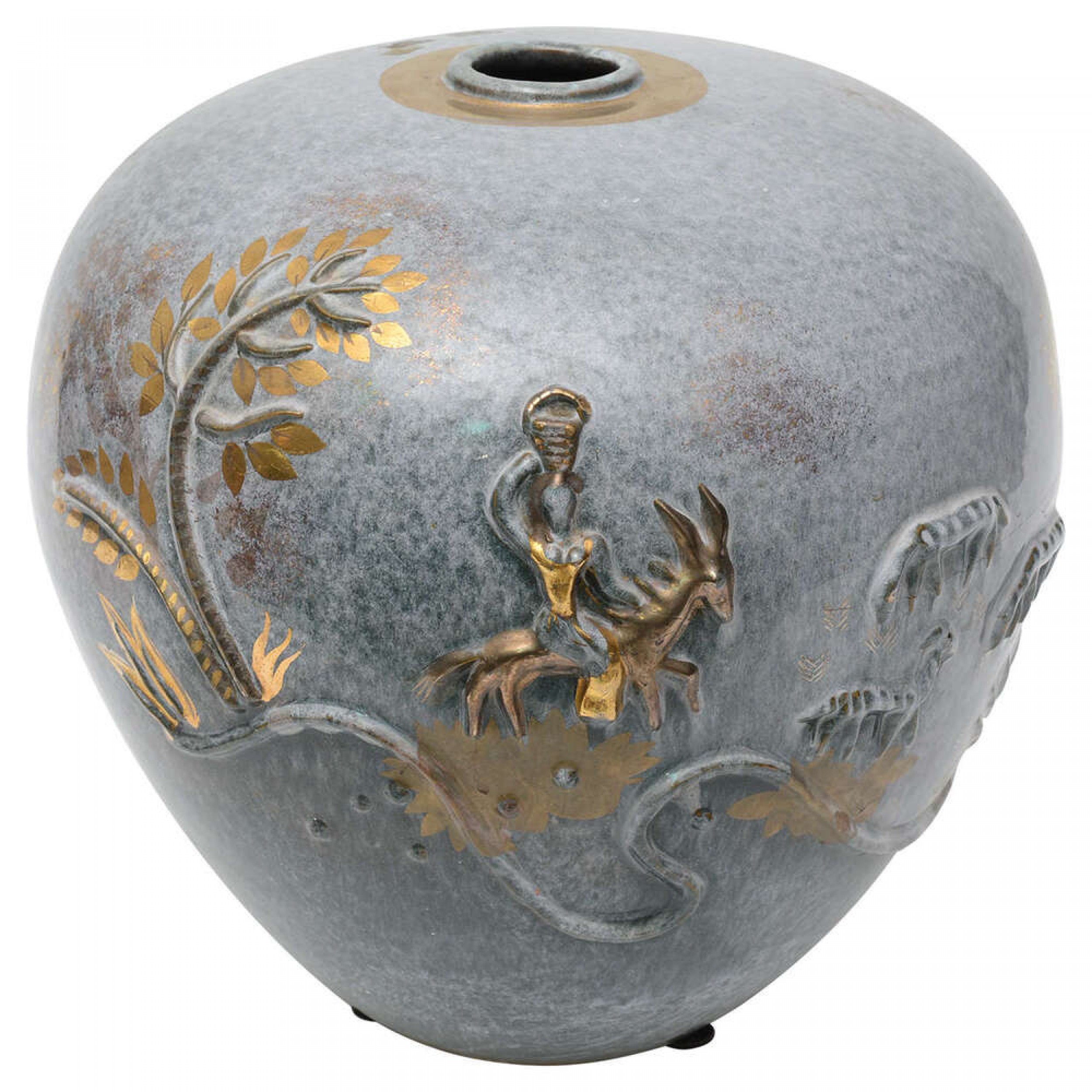 Italian modern glazed pottery vase