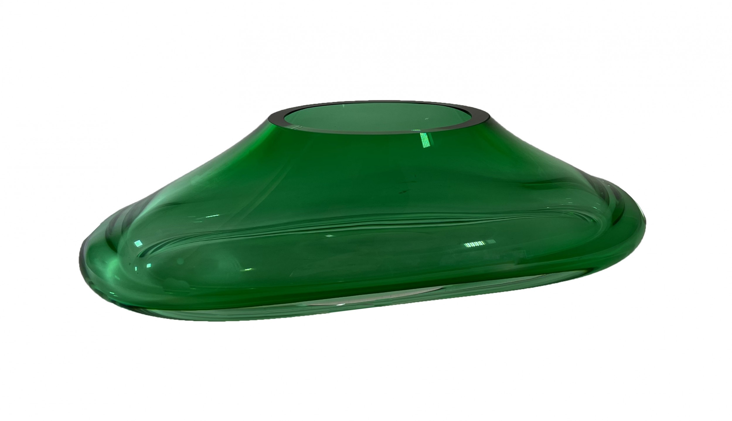 Seguso green glass vase 1