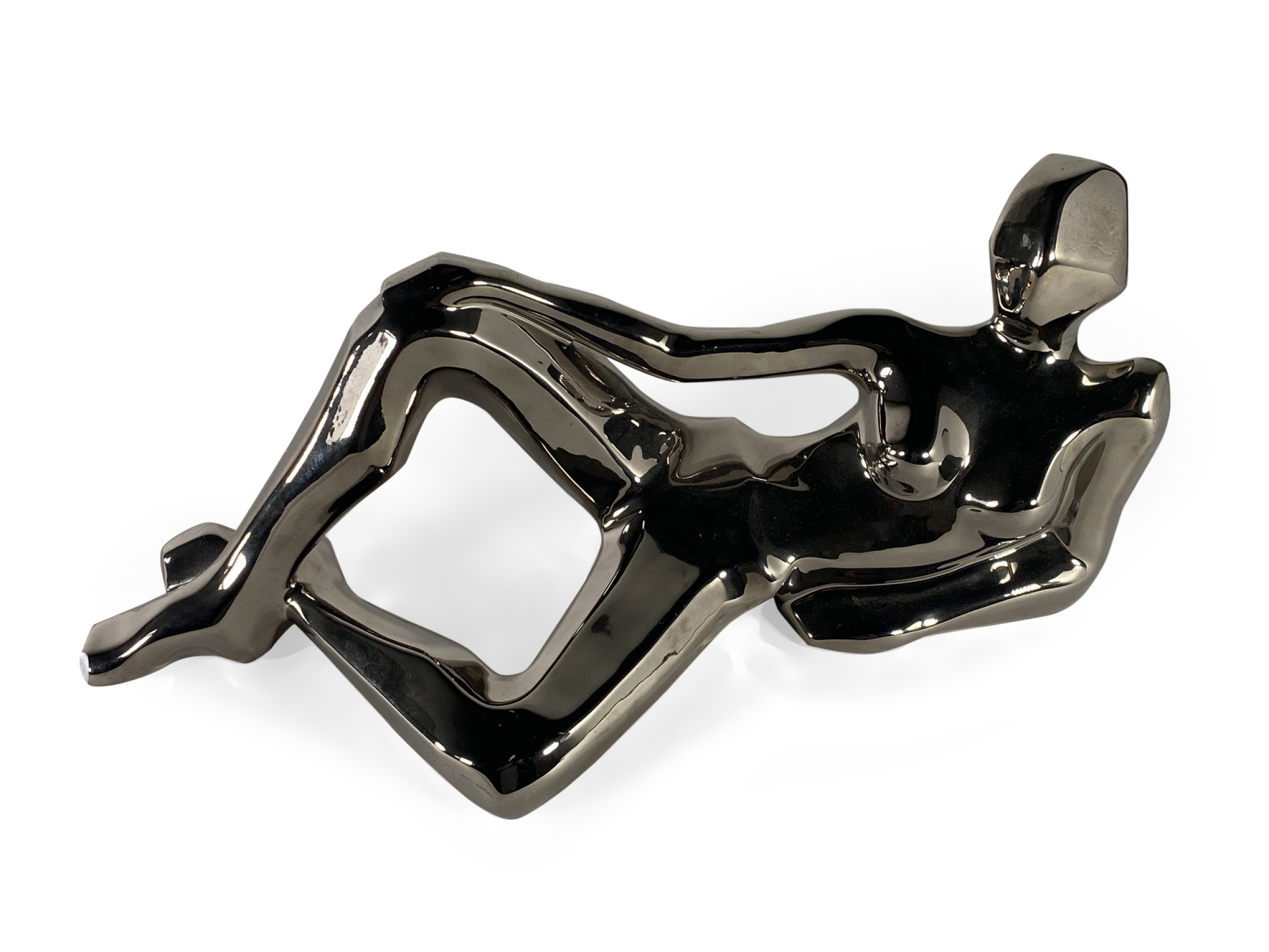 American modern ceramic silver glazed reclining female jaru 1