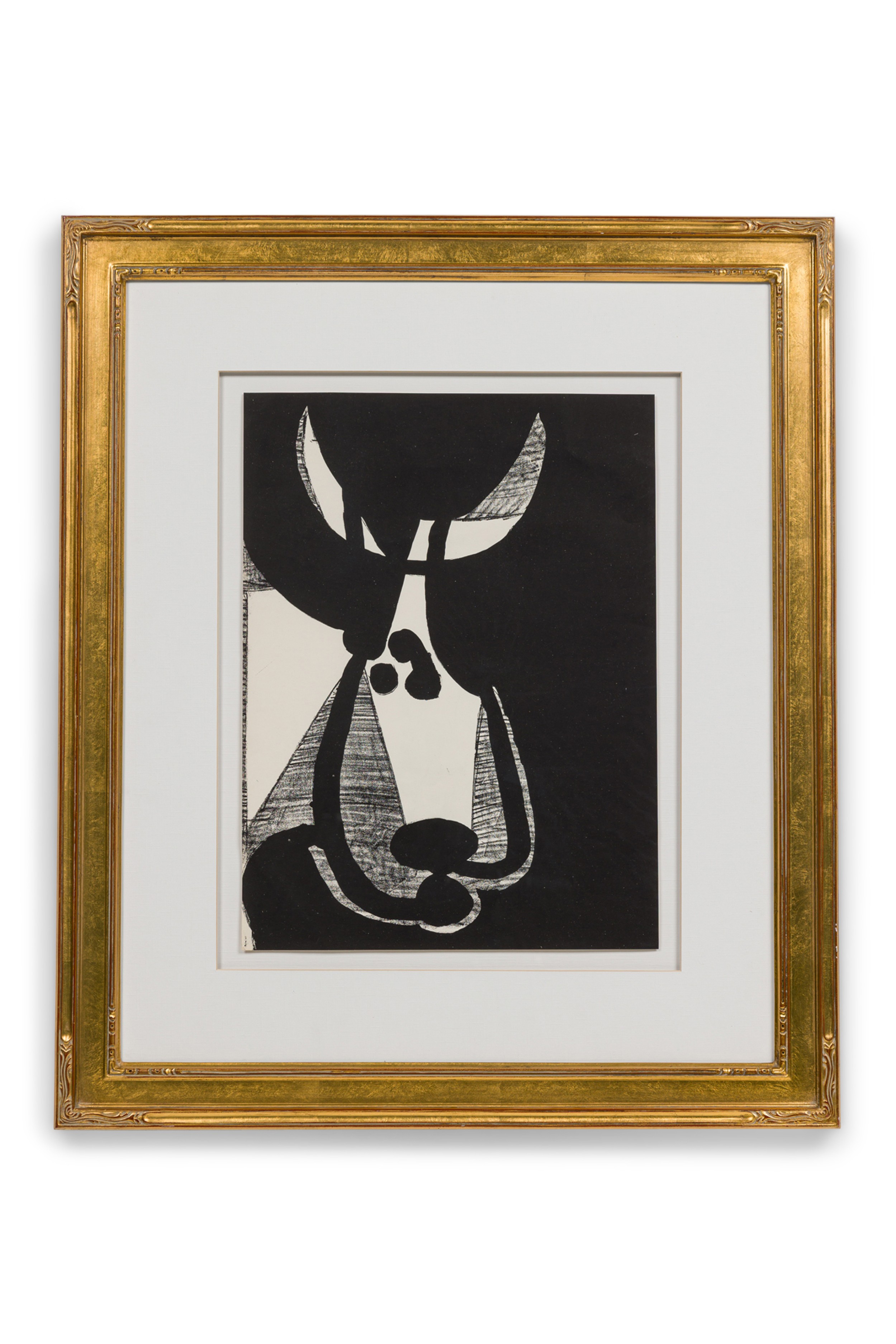 Pablo picasso spanish mid century lithograph titled head of bull turned to left 