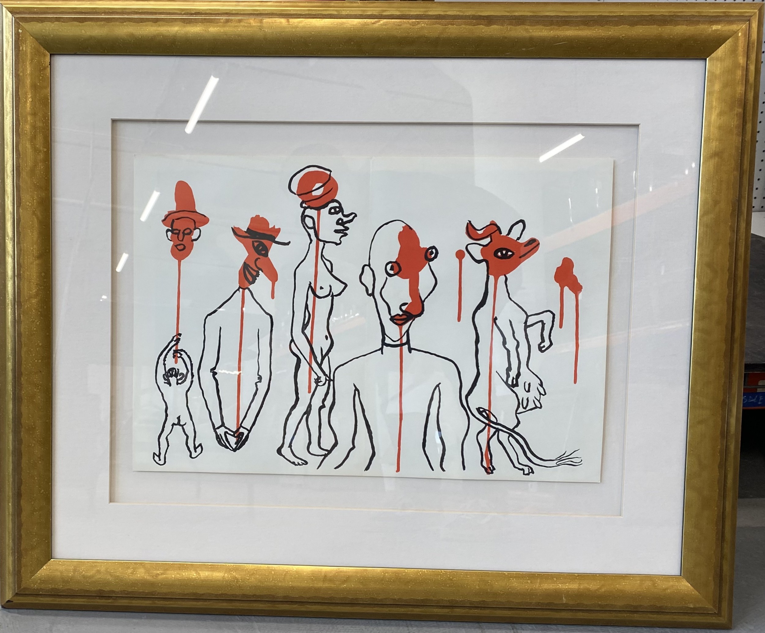 Alexander calder american mid century lithograph, titled "circus"