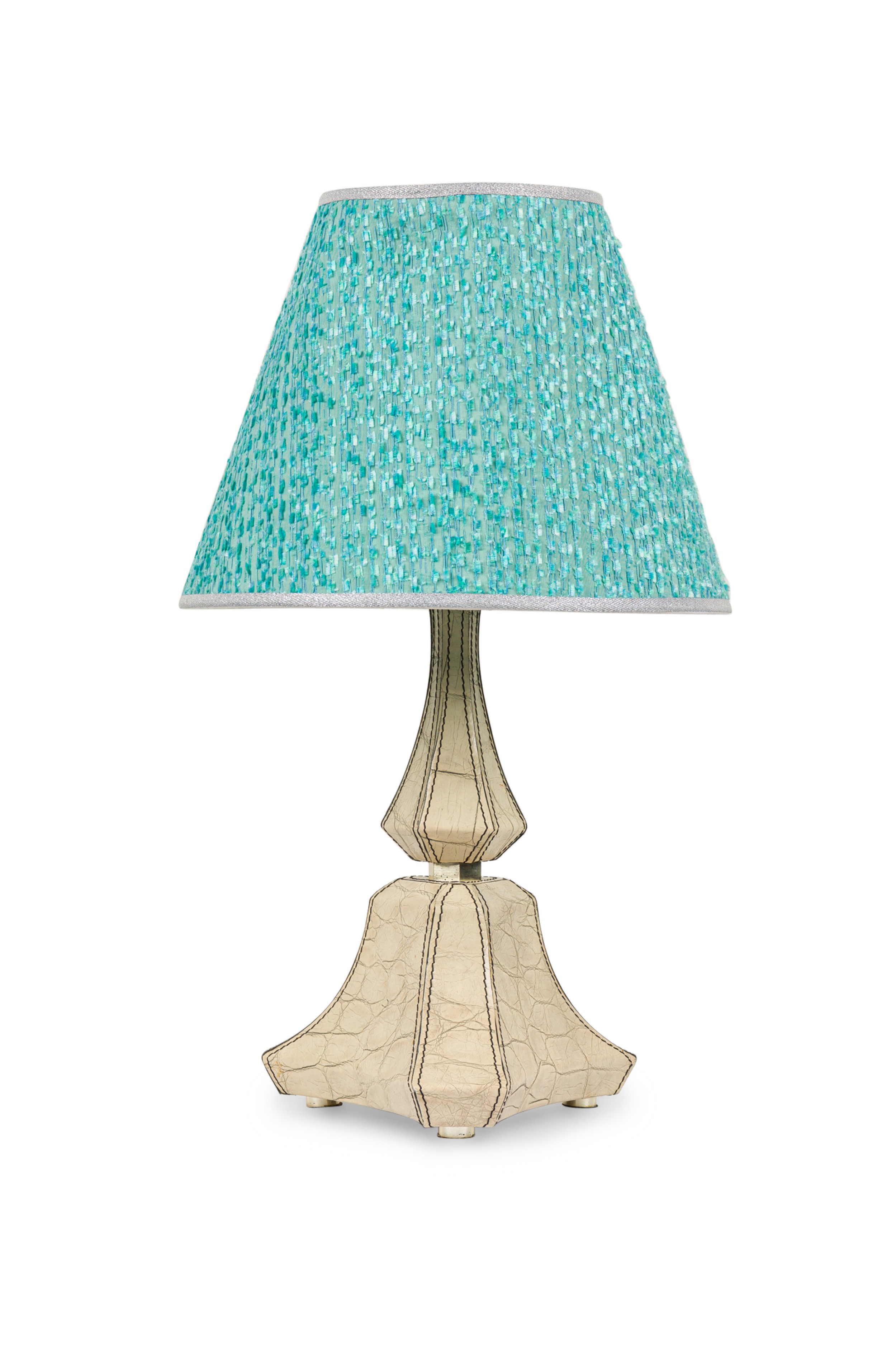 Embossed leather lamp