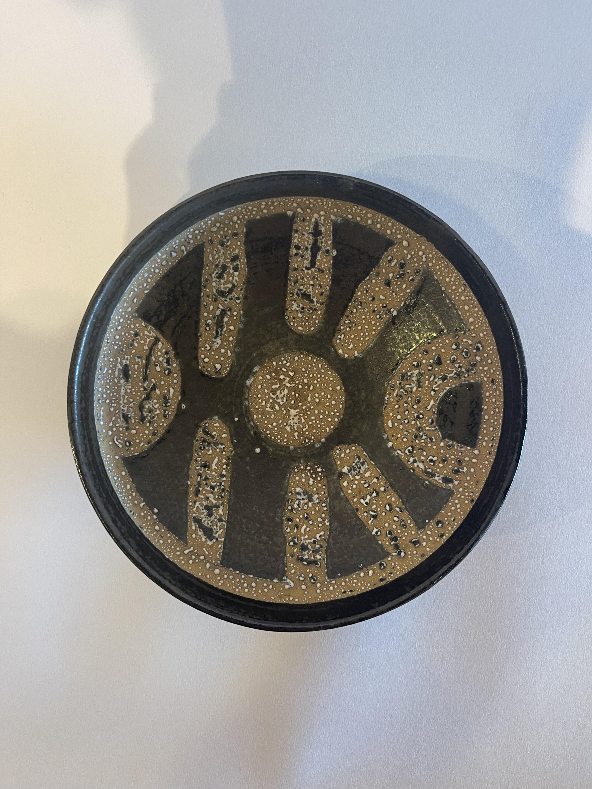 Israeli Mid Century Lapid Lava Glazed Ceramic Bowl a