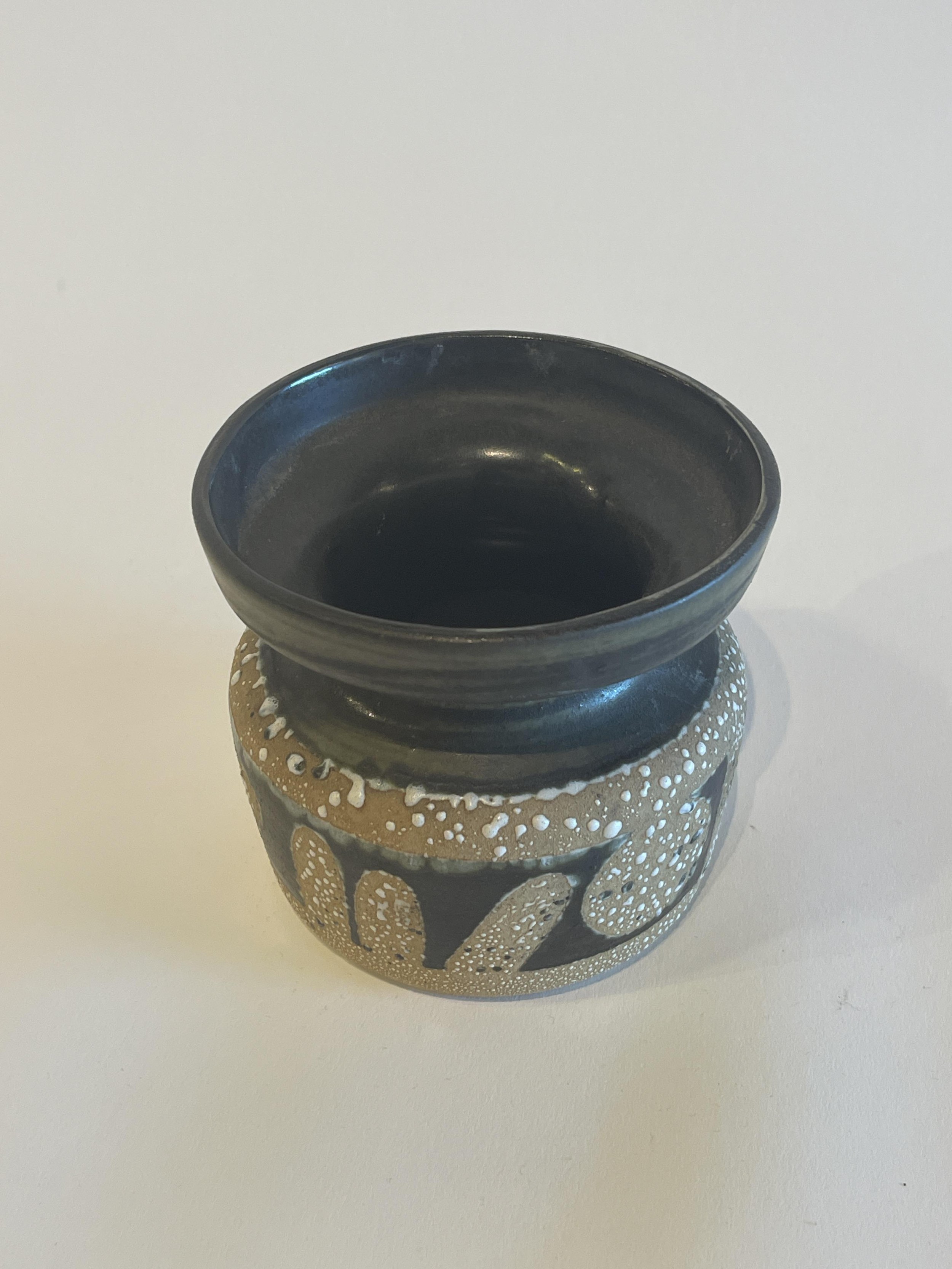 Israeli Mid Century Lapid Lava Glazed Ceramic Vase b