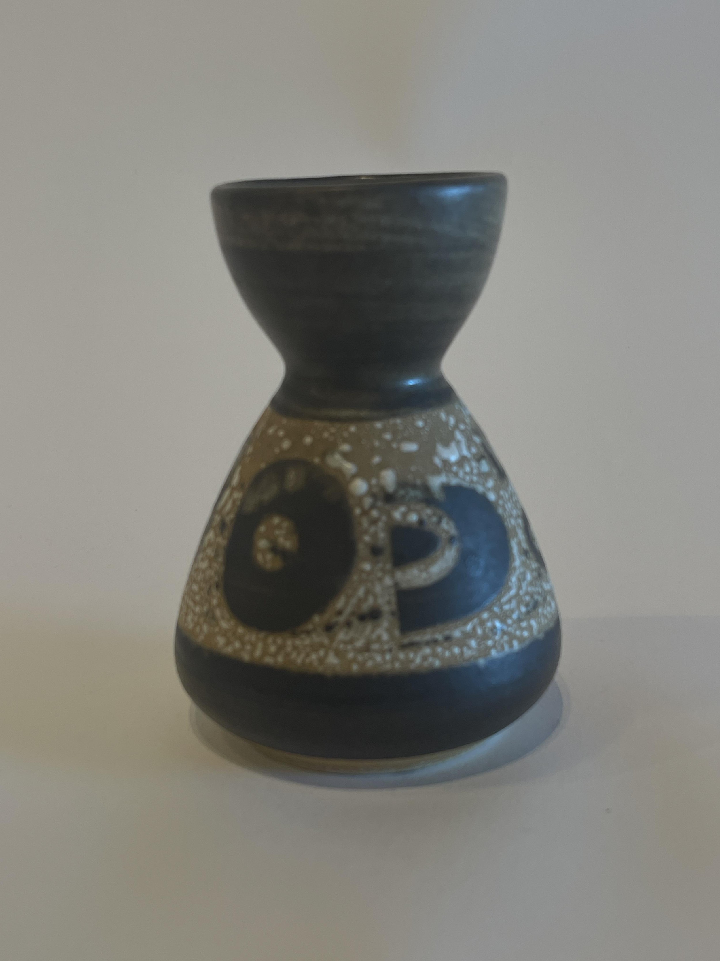 Israeli Mid Century Lapid Lava Glazed Ceramic Vase c