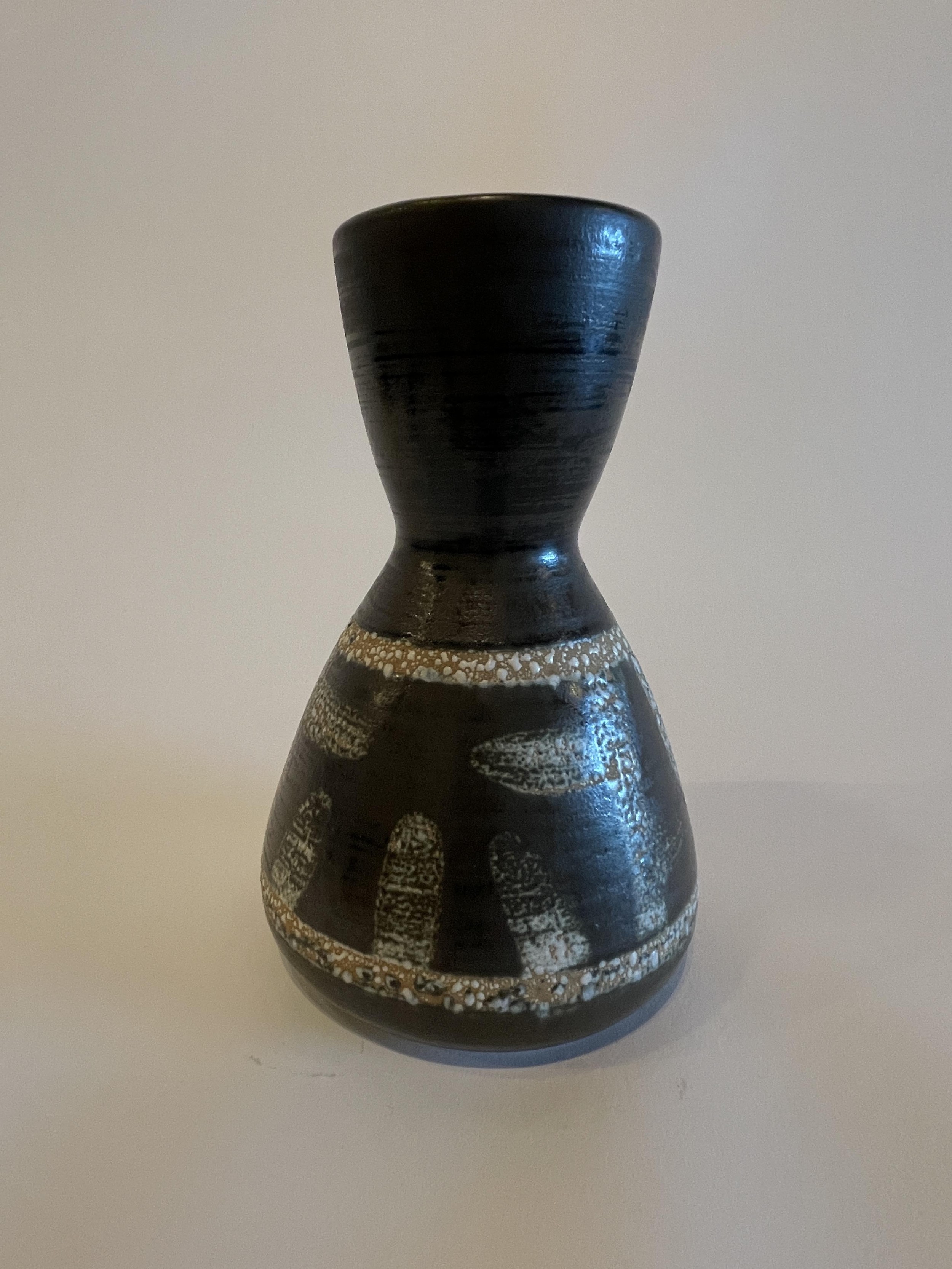 Israeli Mid Century Lapid Lava Glazed Ceramic Vase d