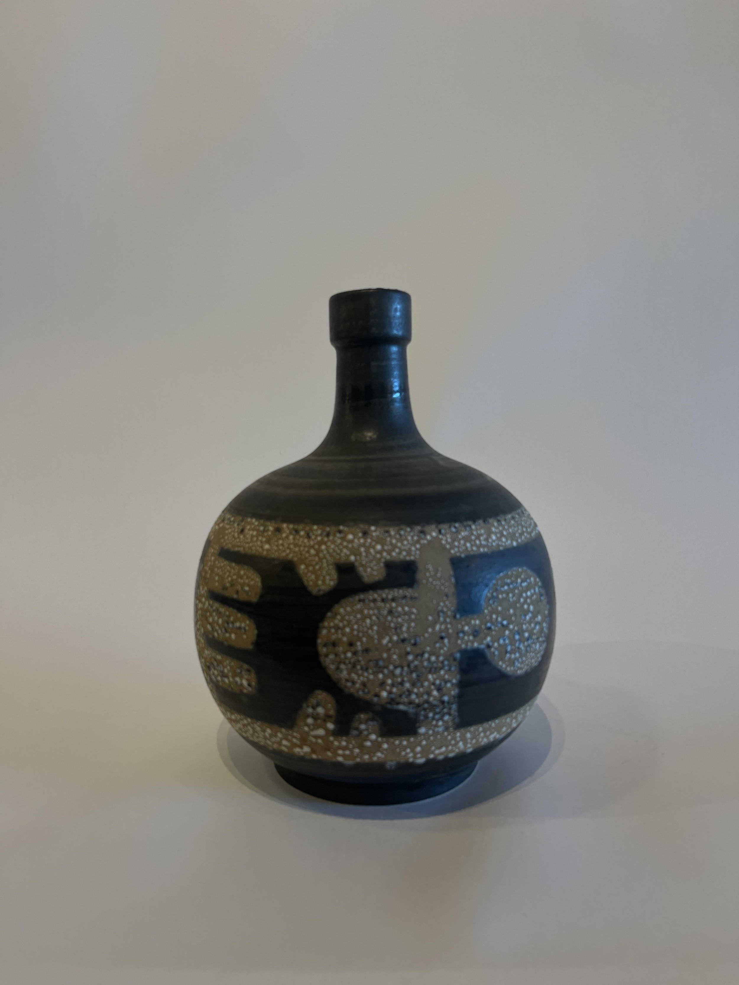 Israeli Mid Century Lapid Lava Glazed Ceramic Vase g