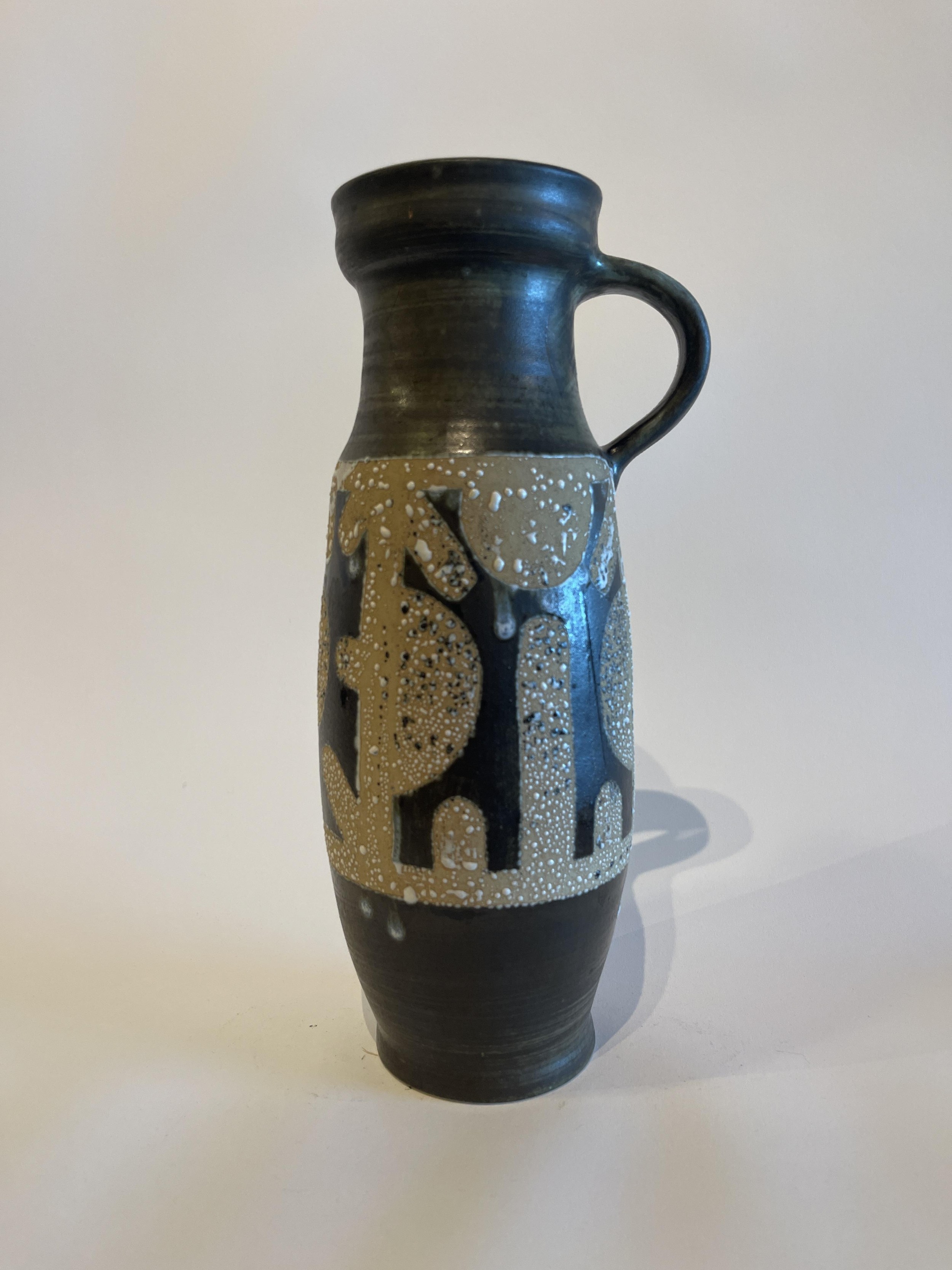 Israeli Mid Century Lapid Lava Glazed Ceramic Pitcher n