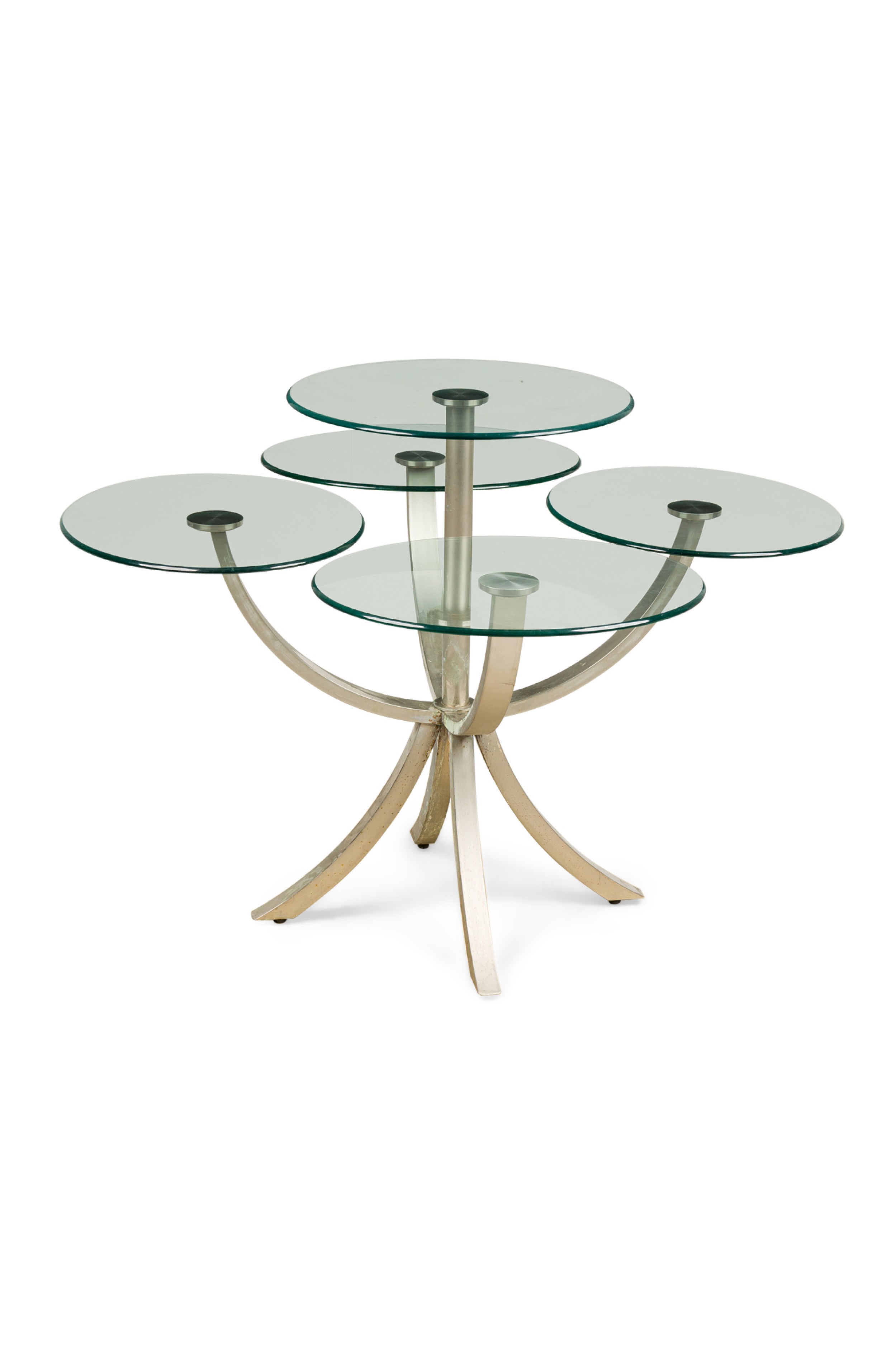 Unusual metal and glass table