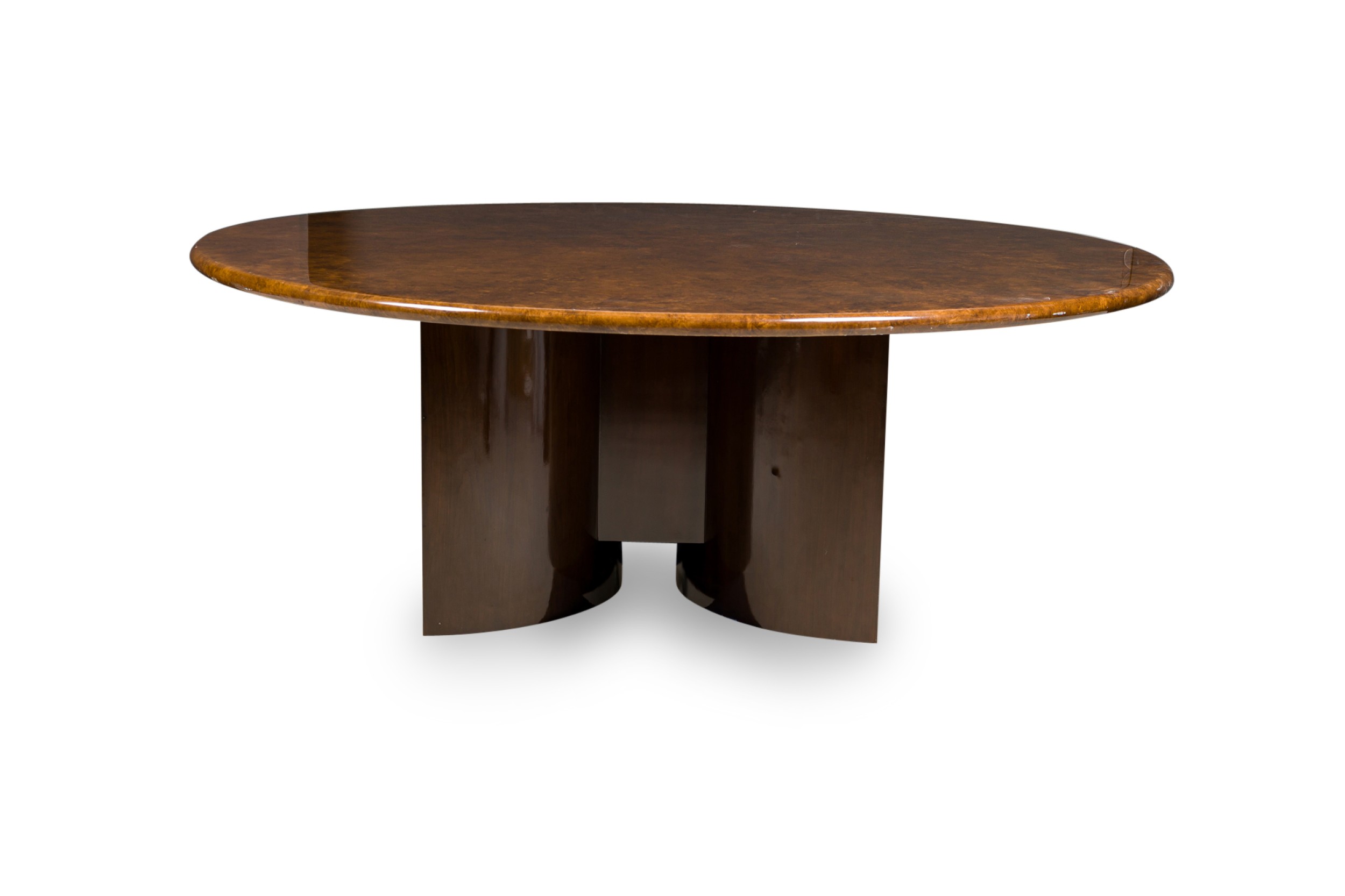 Aldo tura mid century italian modern monumental goatskin and dark walnut dining center table