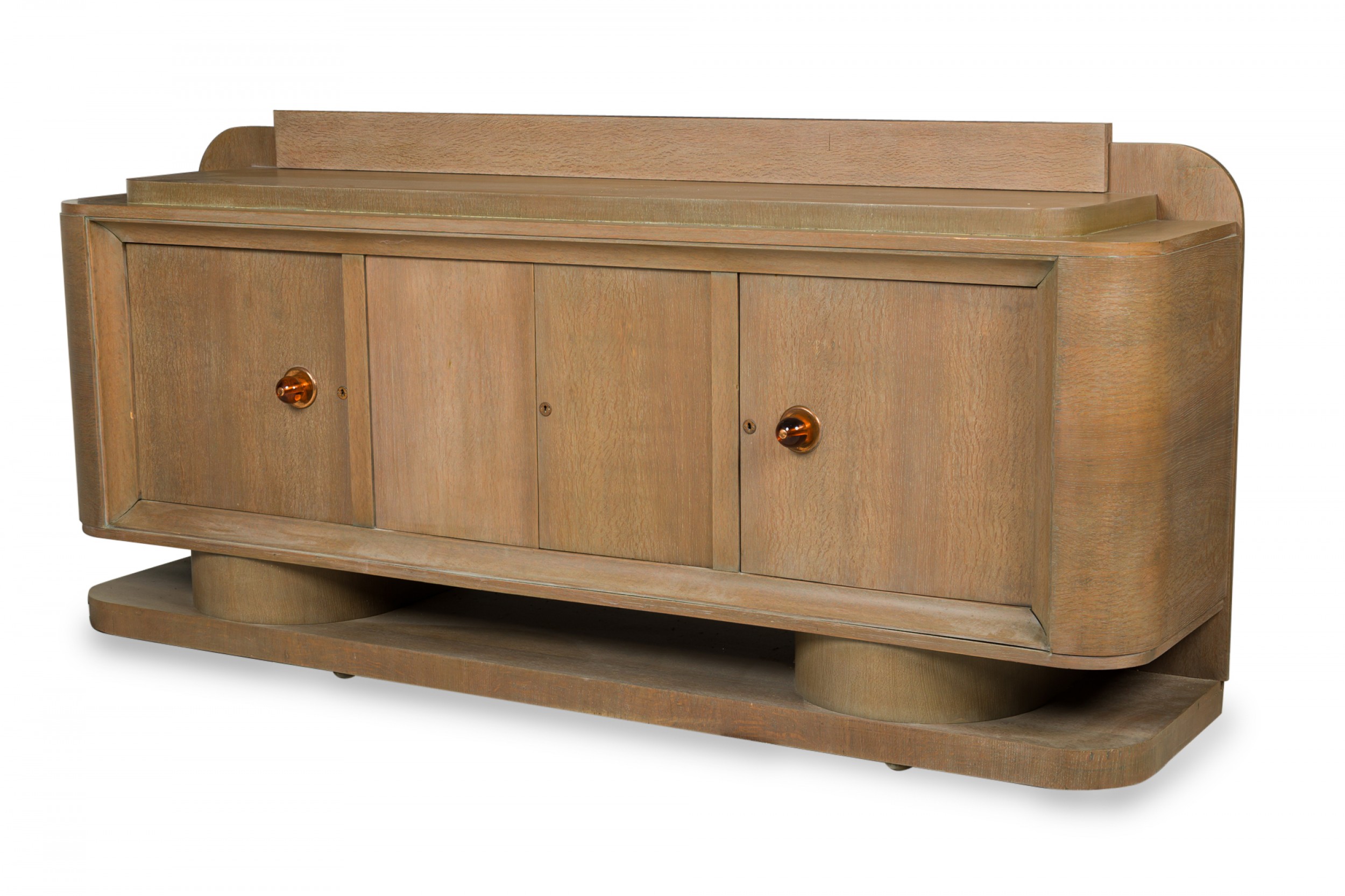French mid century limed oak sideboard style of jacques adnet