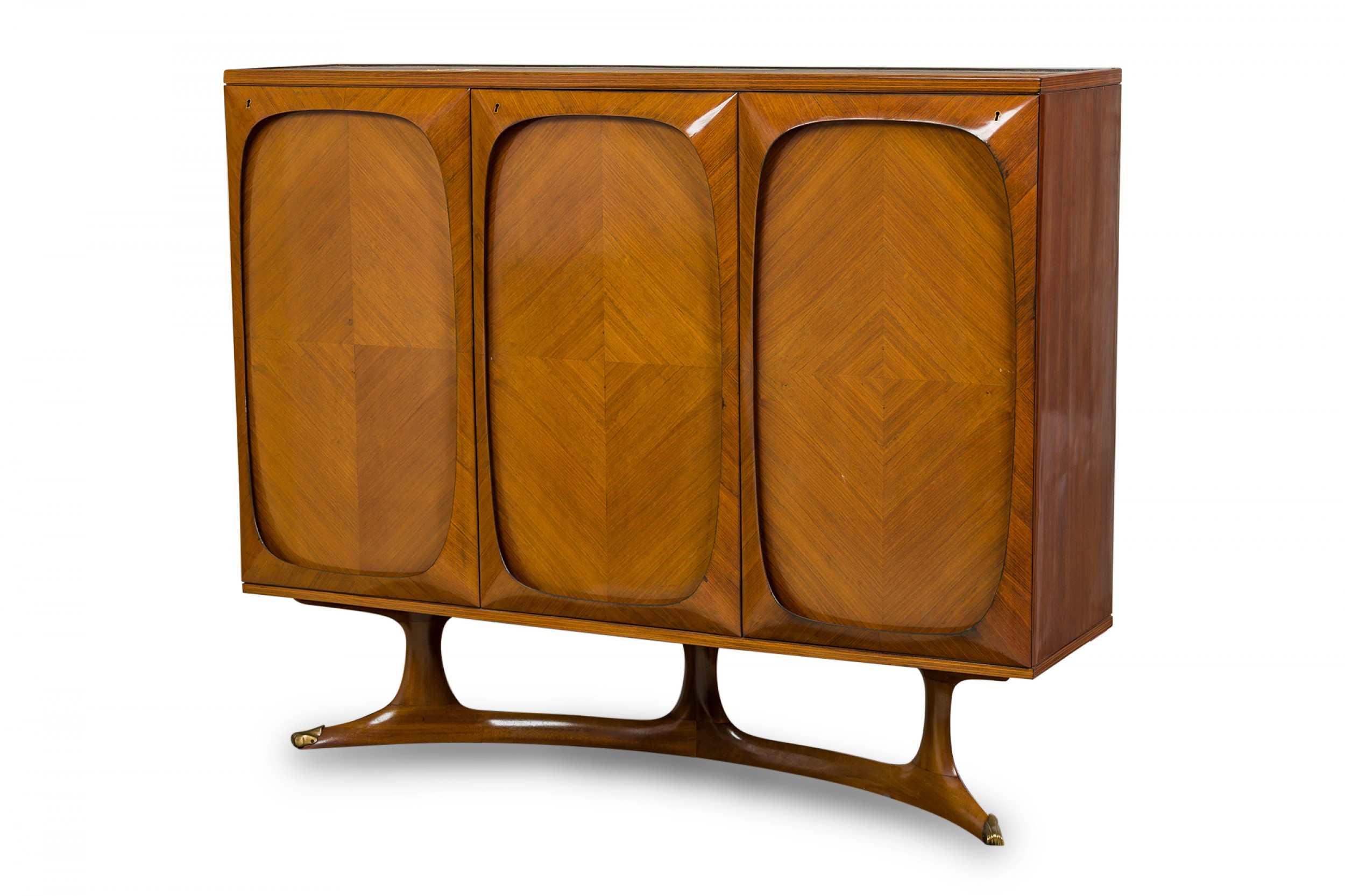 Vittorio dassi mid century italian three door mahogany credenza